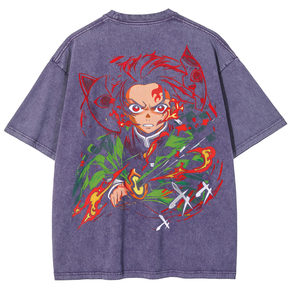 Demon Slayer Unisex Fit Washed T-Shirt
