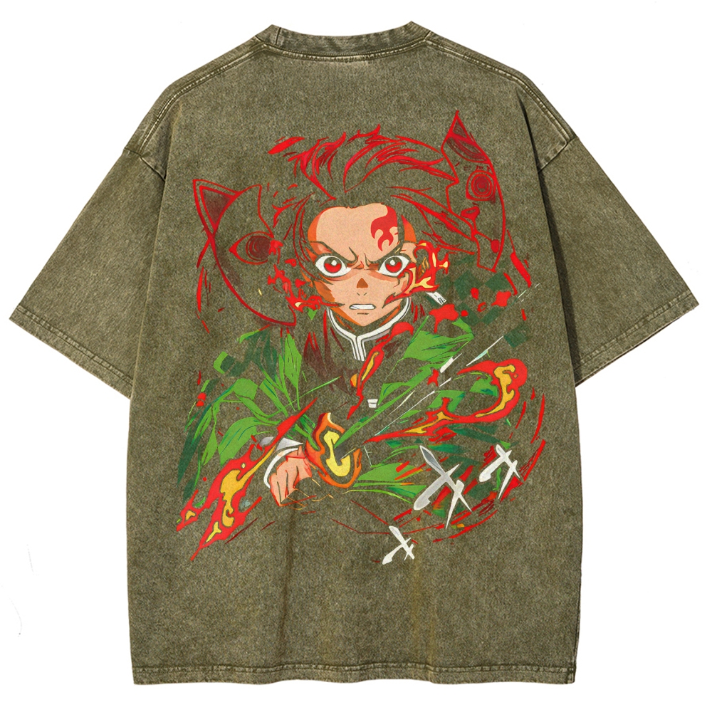 Demon Slayer Unisex Fit Washed T-Shirt