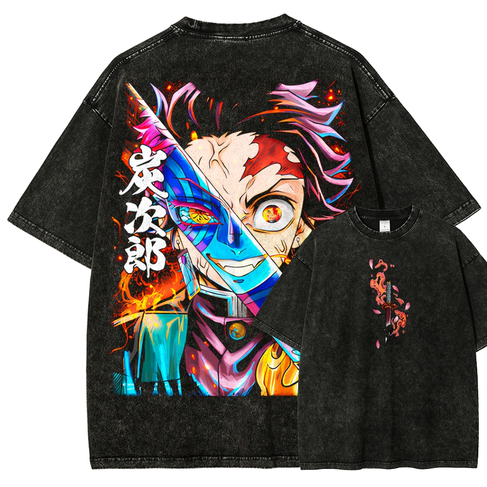 Demon Slayer Unisex Fit Washed T-Shirt