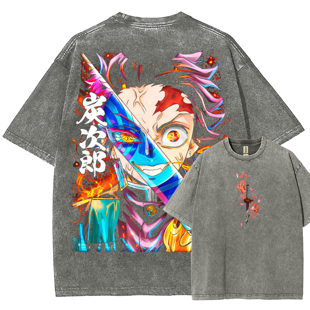 Demon Slayer Unisex Fit Washed T-Shirt