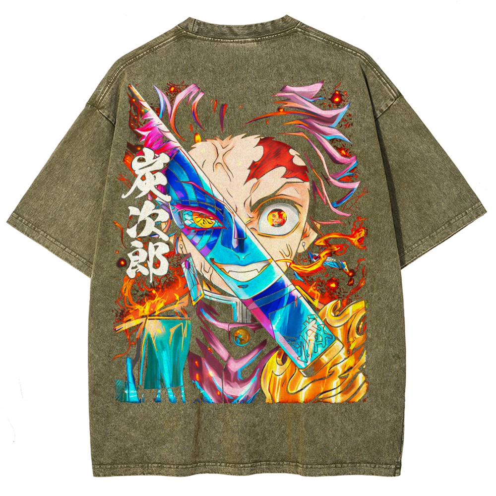 Demon Slayer Unisex Fit Washed T-Shirt