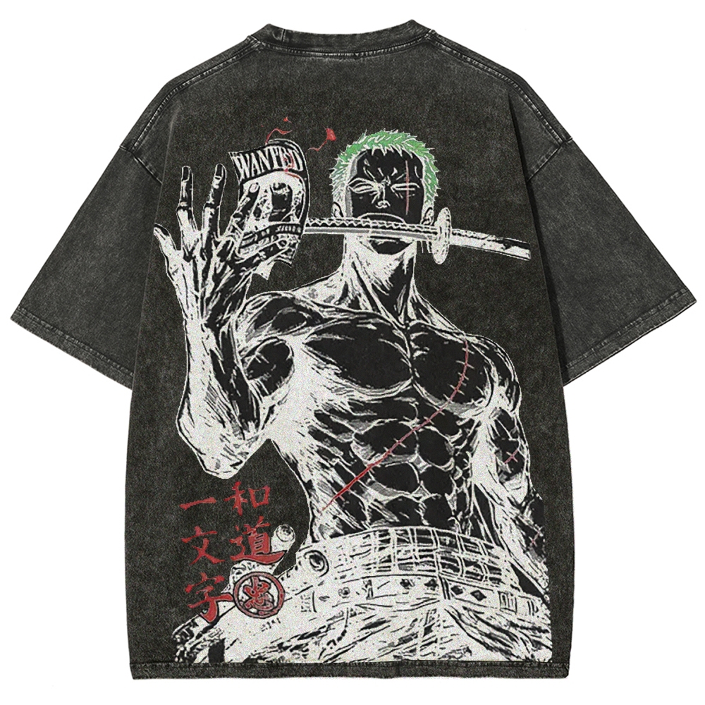 Zoro and Doichimonji washed print T-shirt