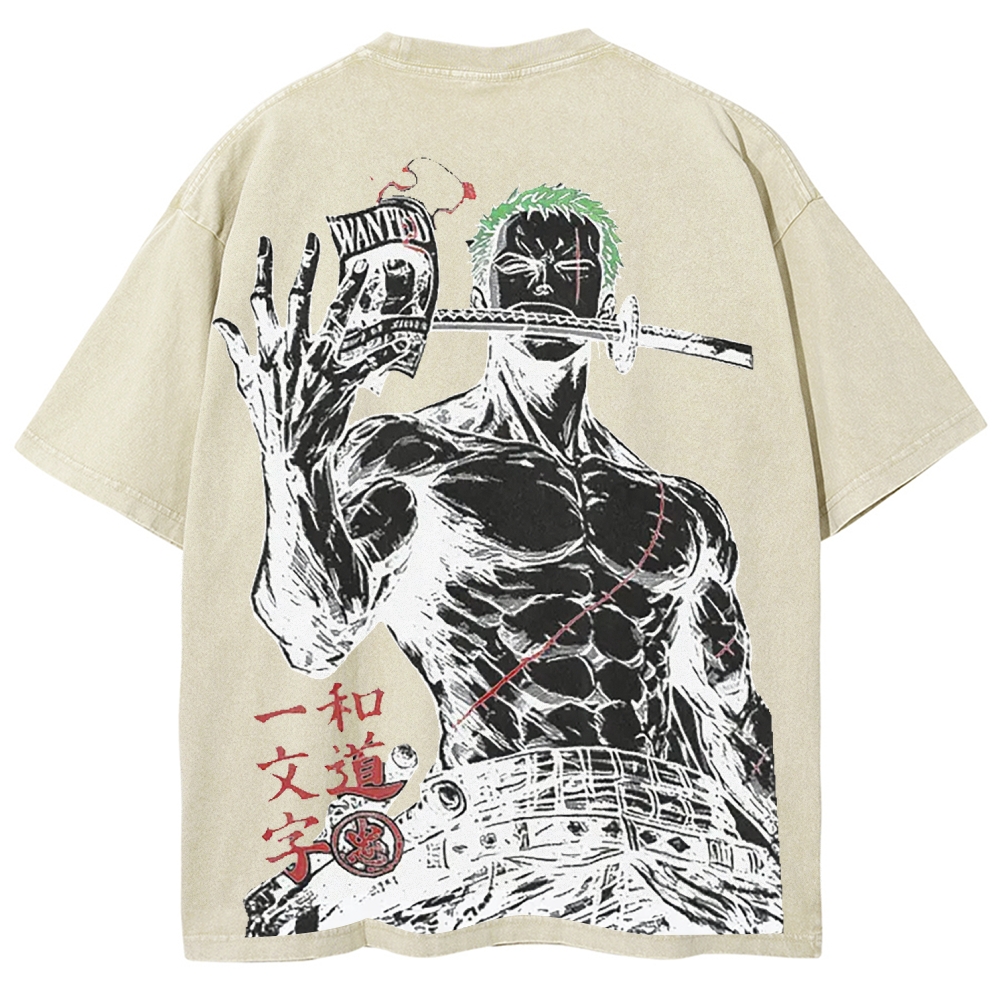 Zoro and Doichimonji washed print T-shirt