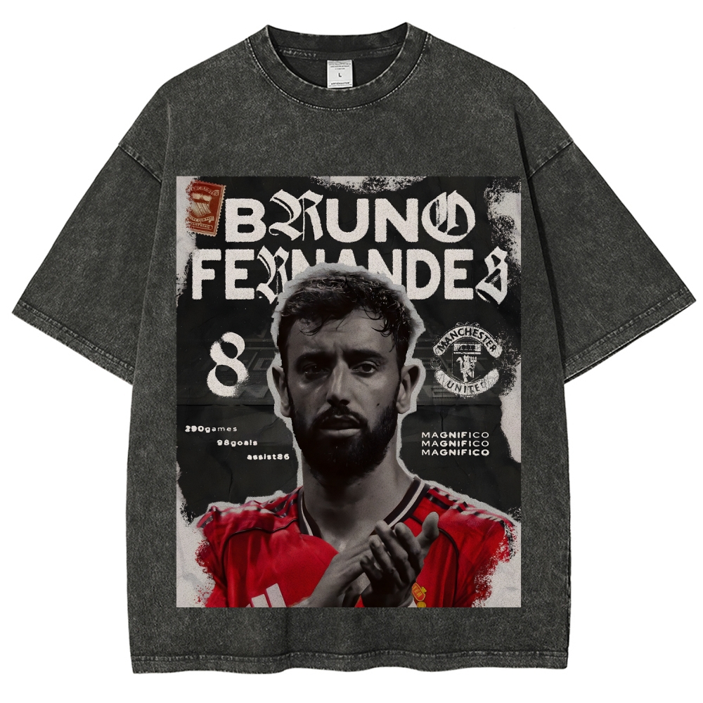World Cup, Bruno Fernandes Printed Men's Washed Tee