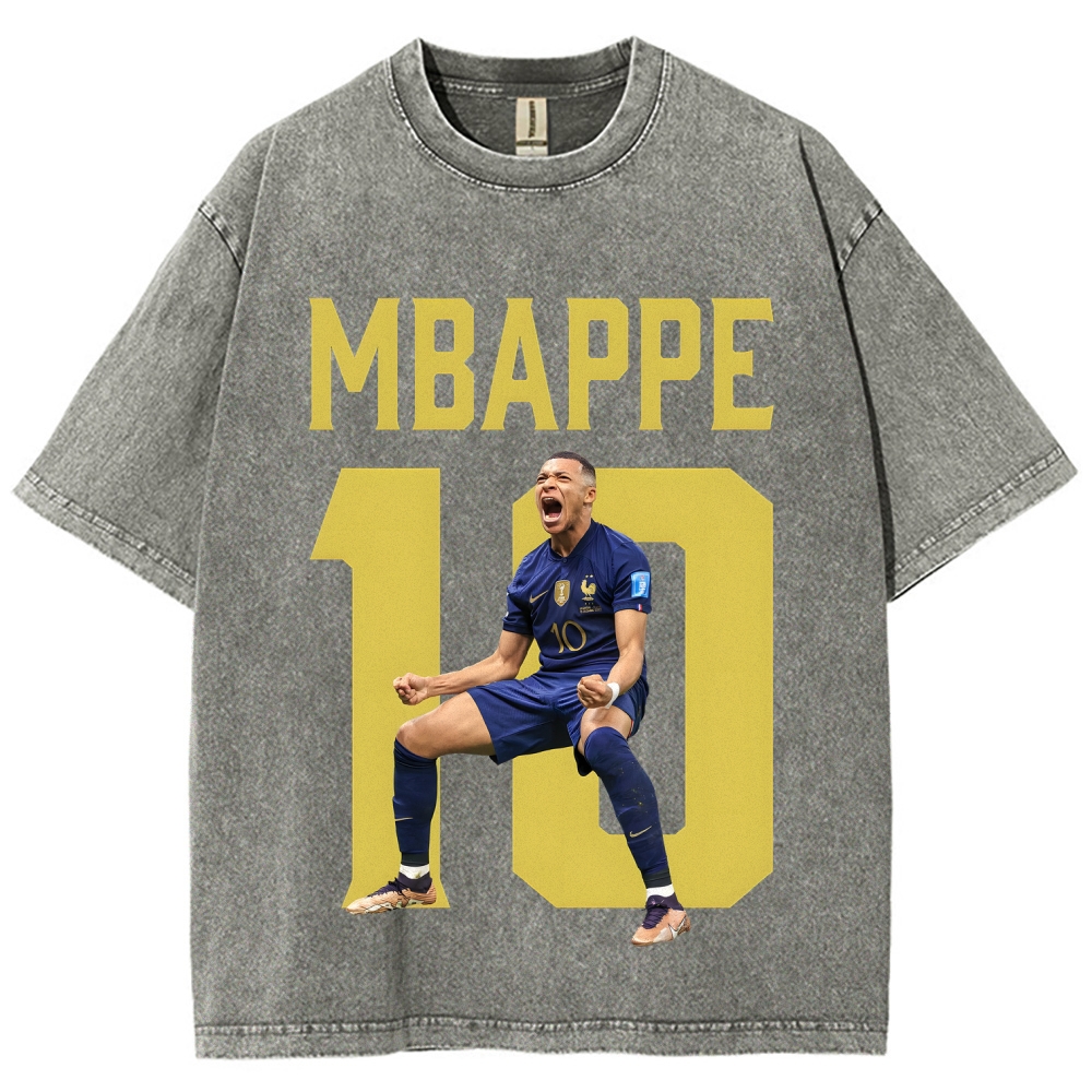 World Cup, Mbappe Printed Men's Washed Tee