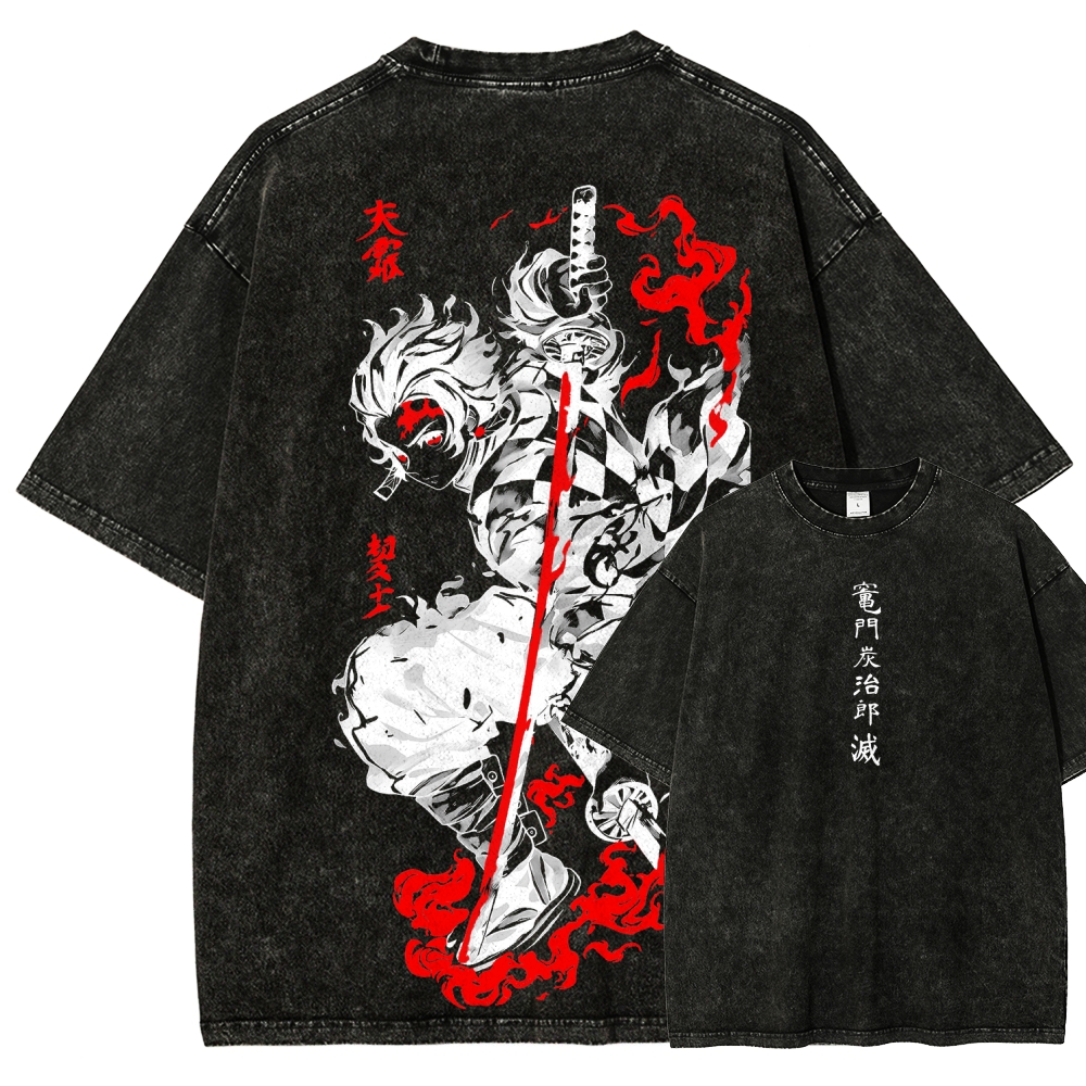 Demon Slayer Unisex Fit Washed T-Shirt
