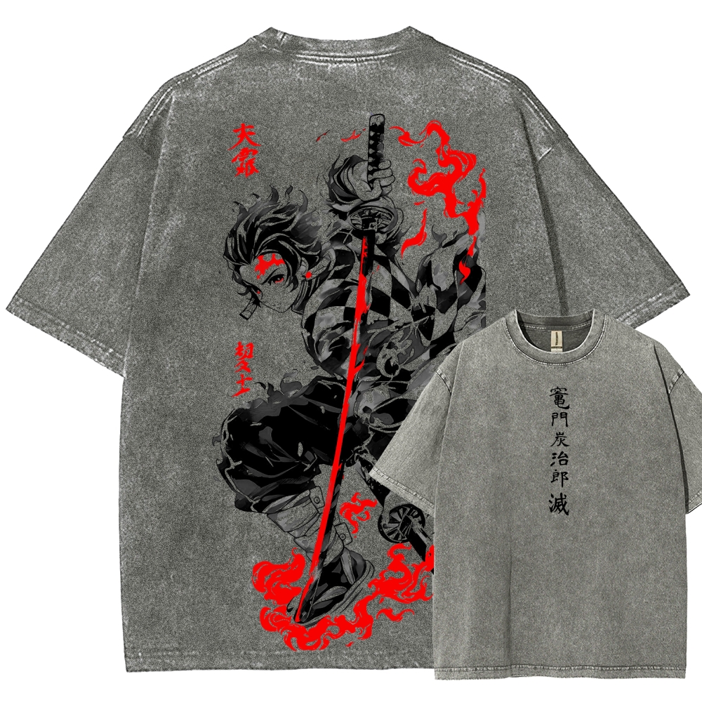 Demon Slayer Unisex Fit Washed T-Shirt