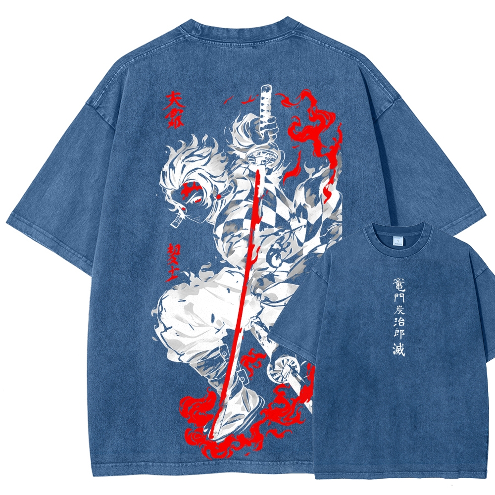 Demon Slayer Unisex Fit Washed T-Shirt
