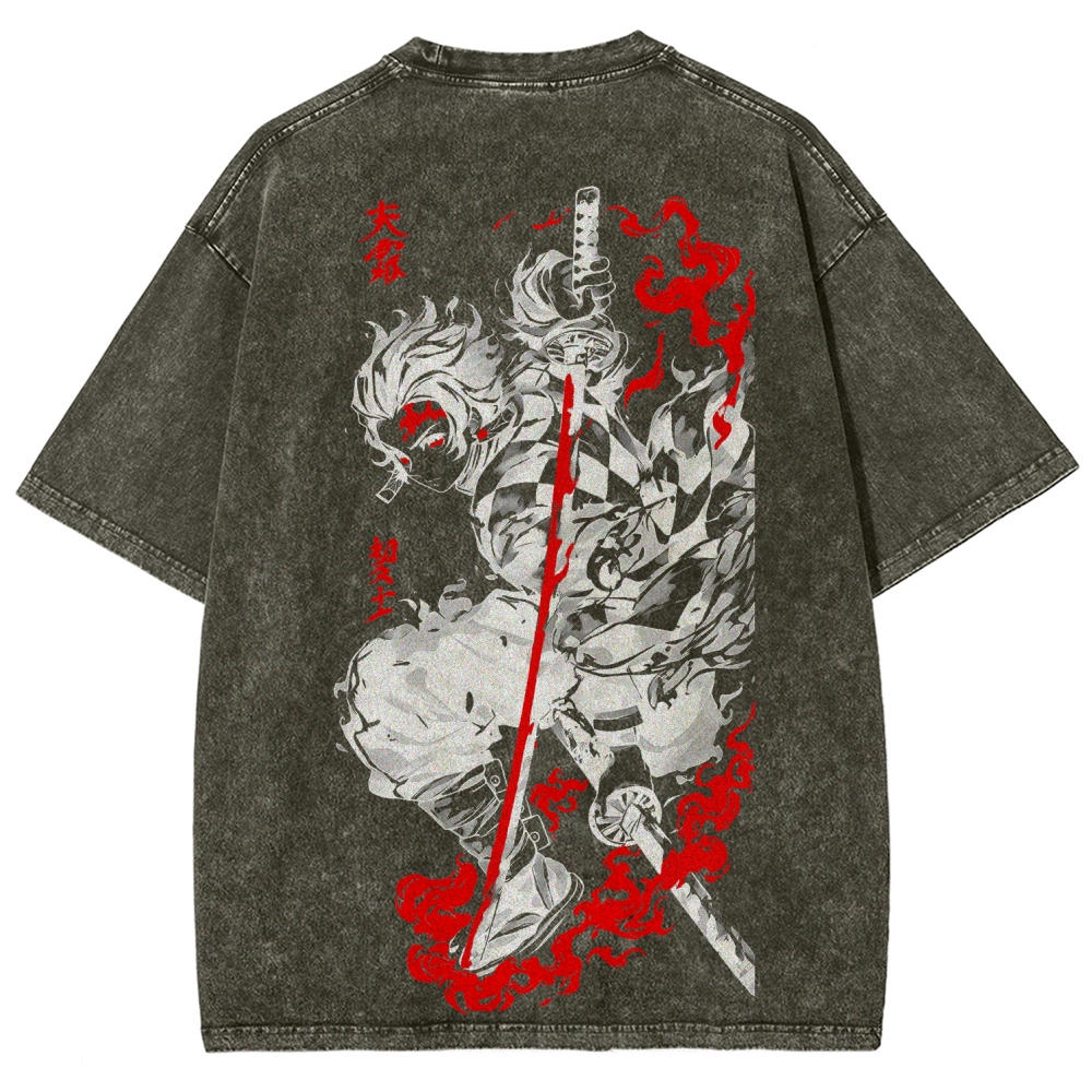 Demon Slayer Unisex Fit Washed T-Shirt