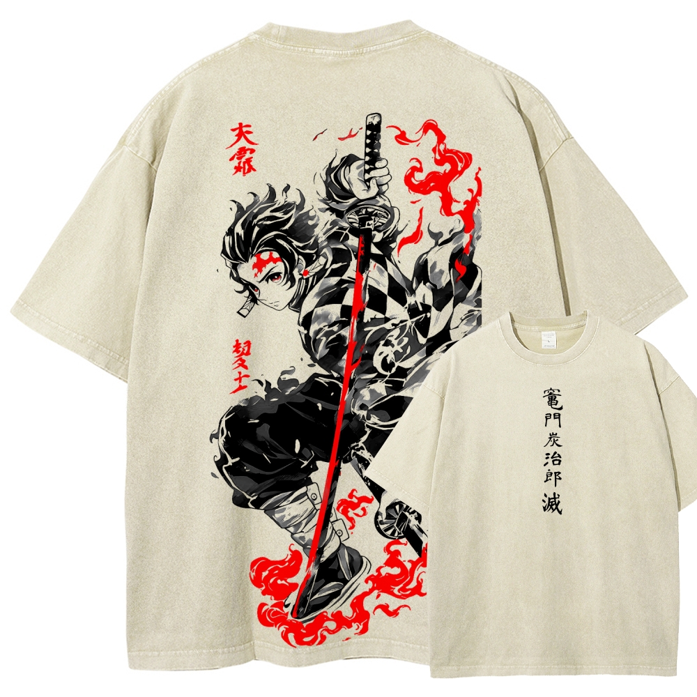 Demon Slayer Unisex Fit Washed T-Shirt
