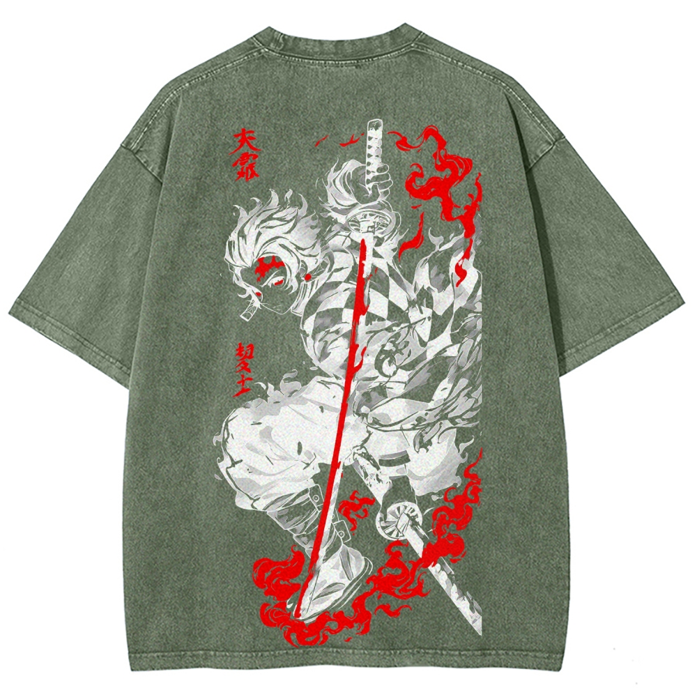 Demon Slayer Unisex Fit Washed T-Shirt