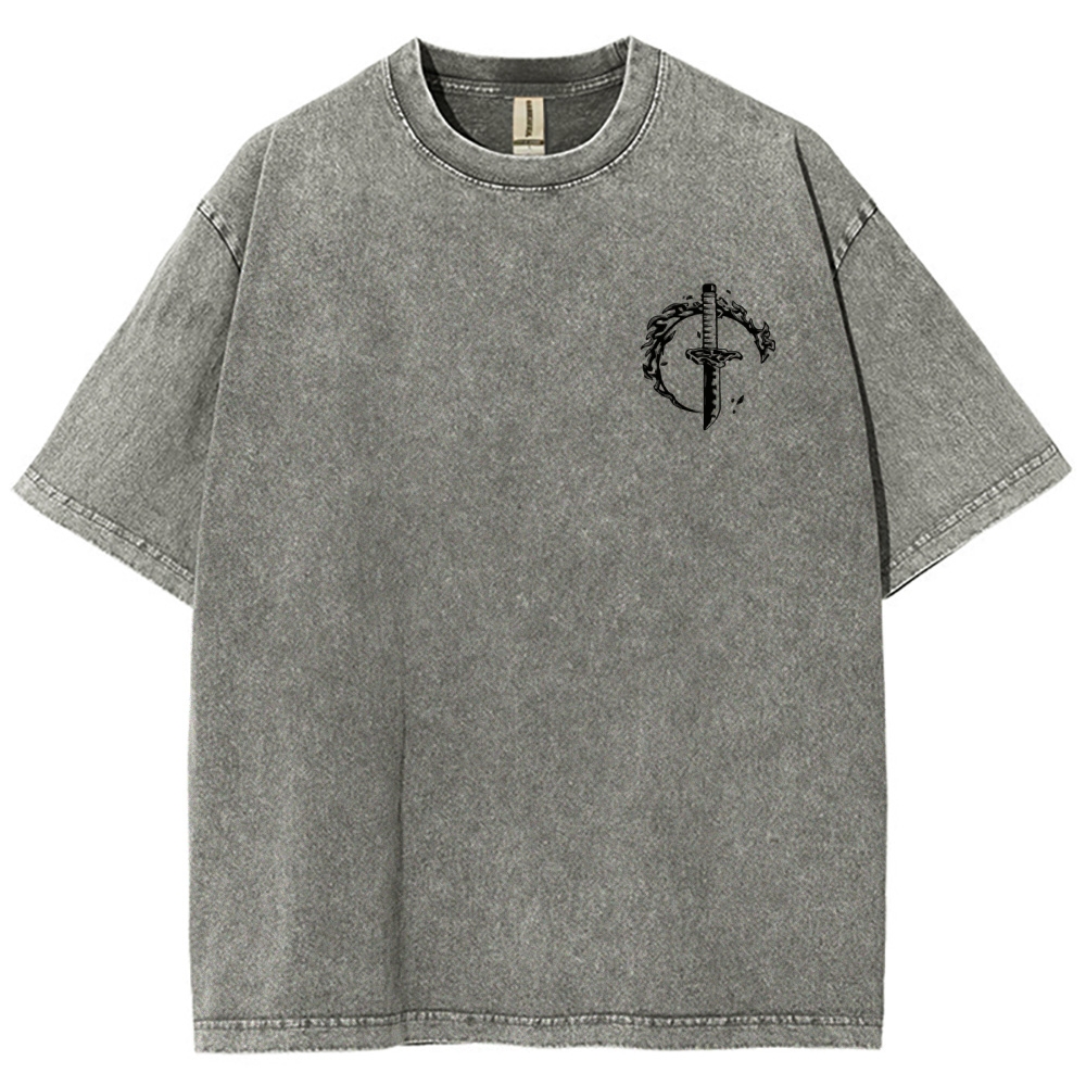 Demon Slayer Rengoku Printed Men's Washed Tee