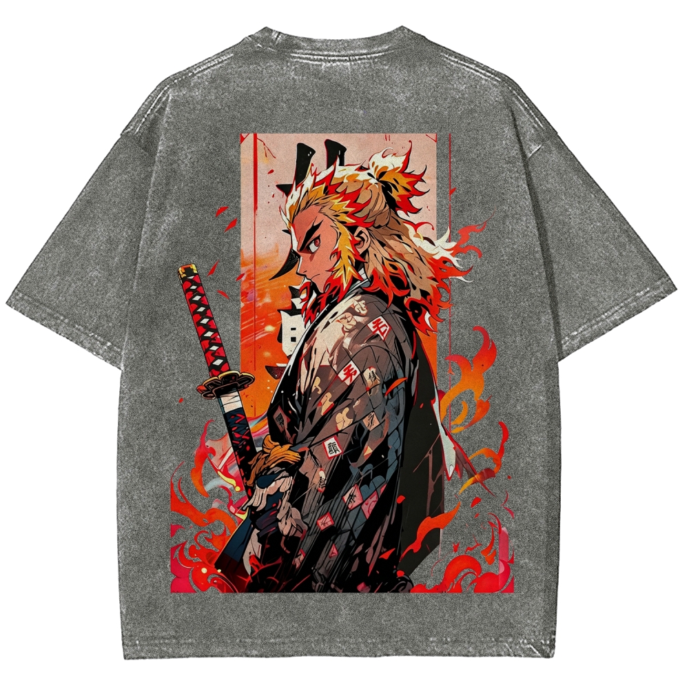 Demon Slayer Tomioka Printed Men's Washed Tee