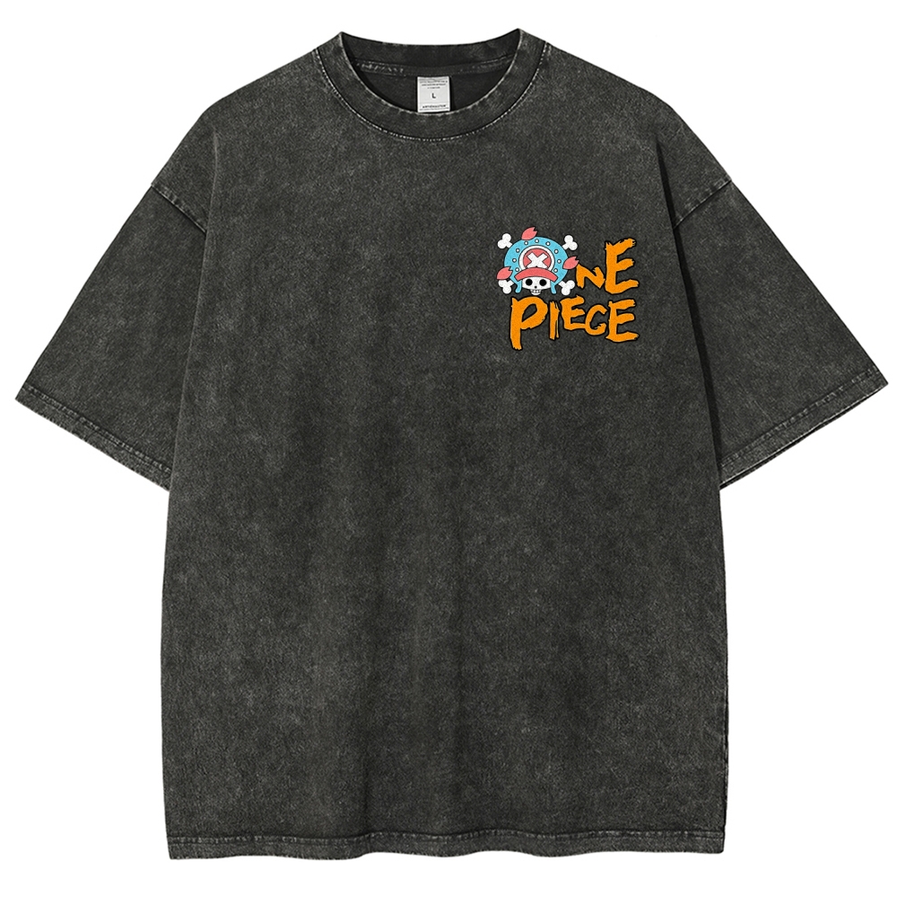 One Piece Tony Tony Chopper Printed Men's Washed Tee