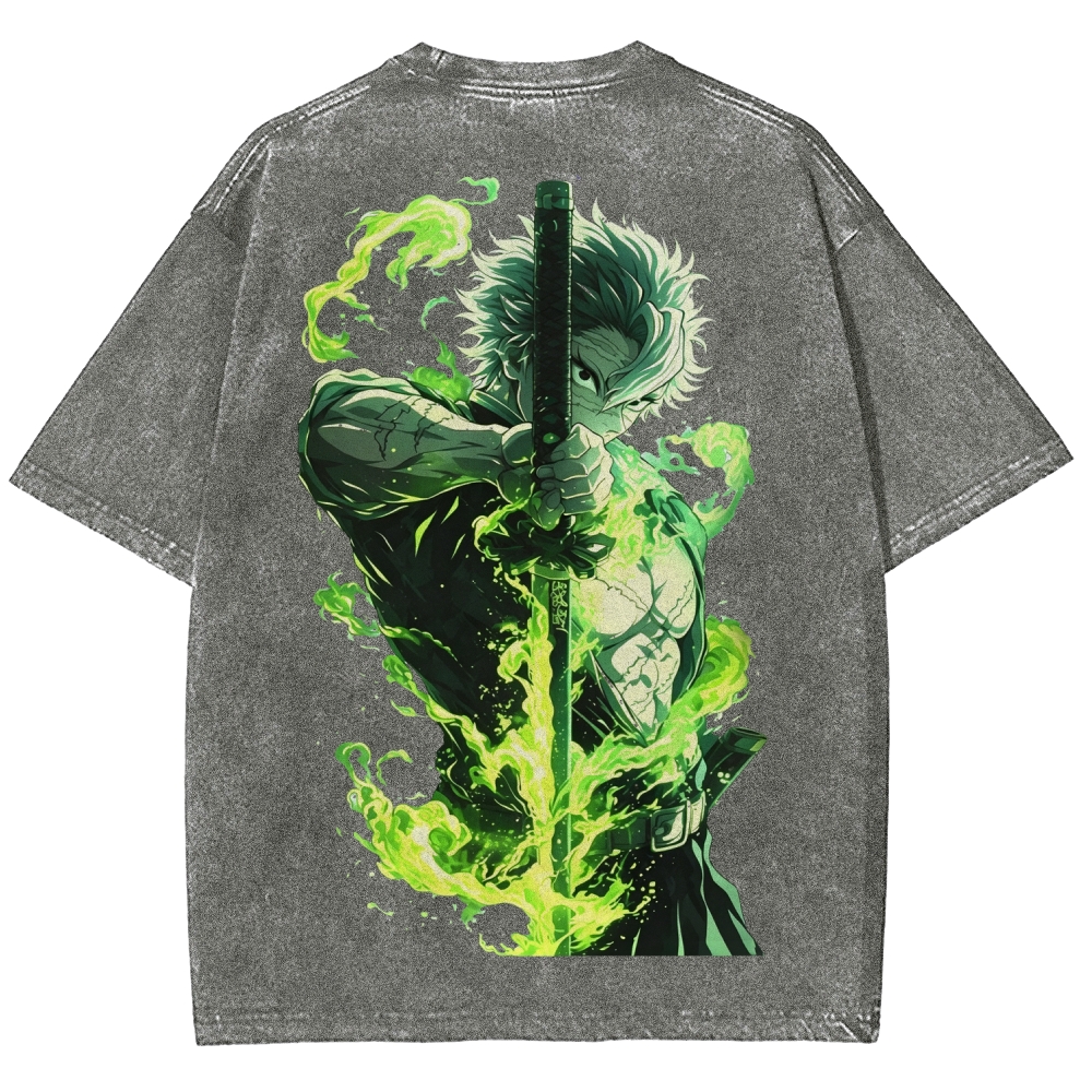 Demon Slayer  Printed Men's Washed Tee
