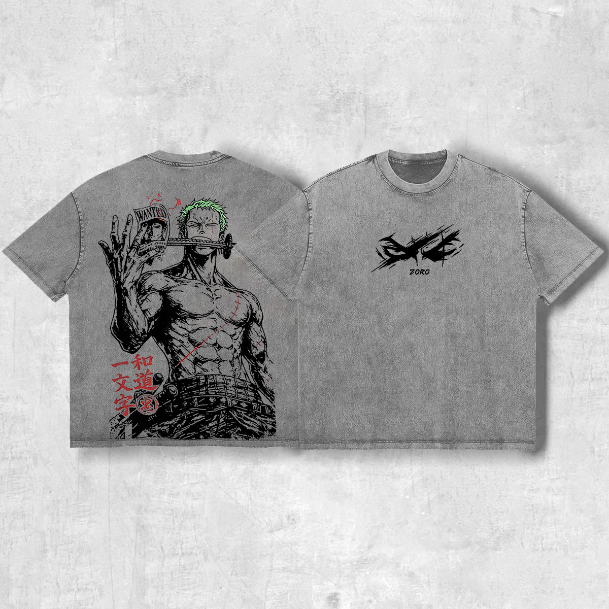 Zoro and Doichimonji washed print T-shirt