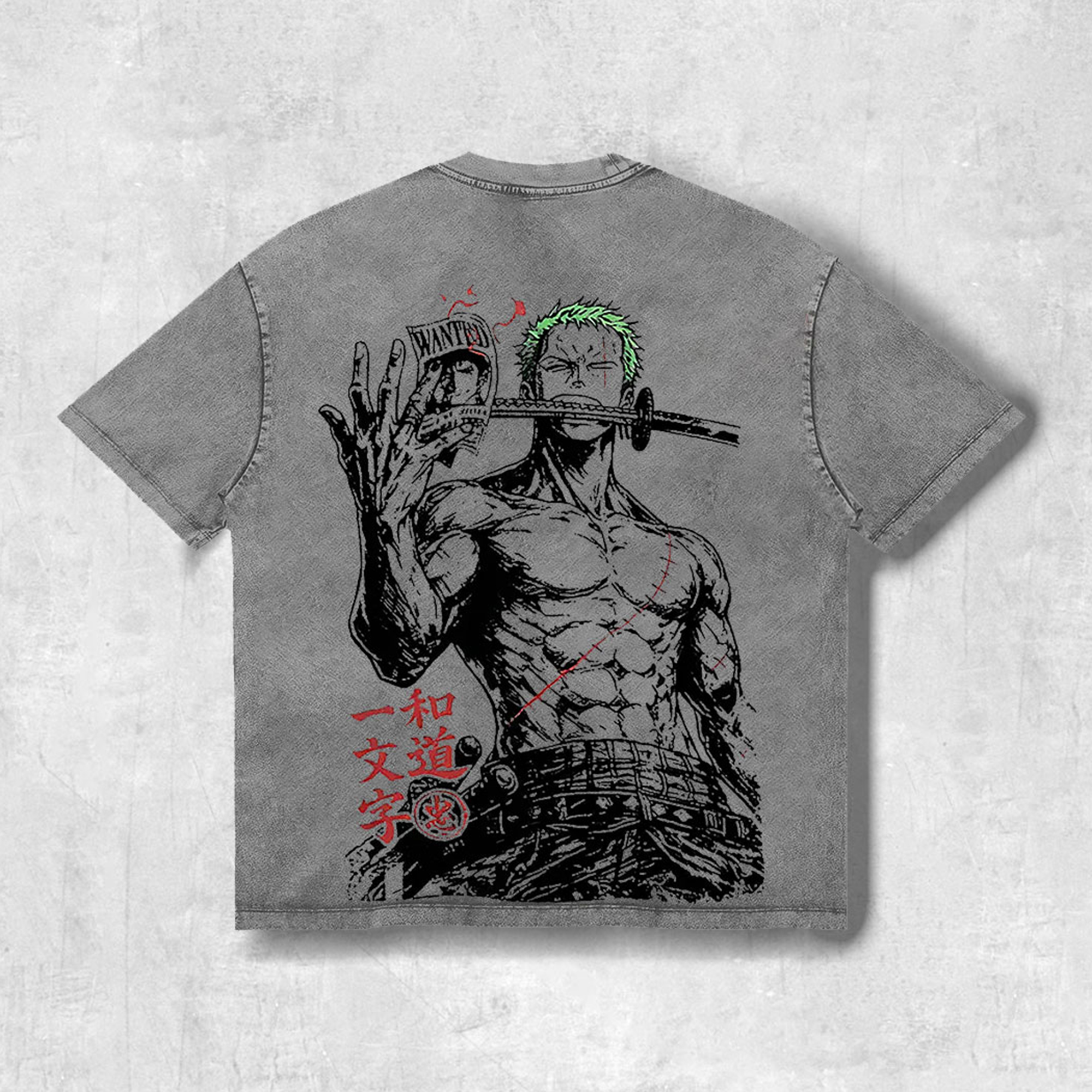 Zoro and Doichimonji washed print T-shirt