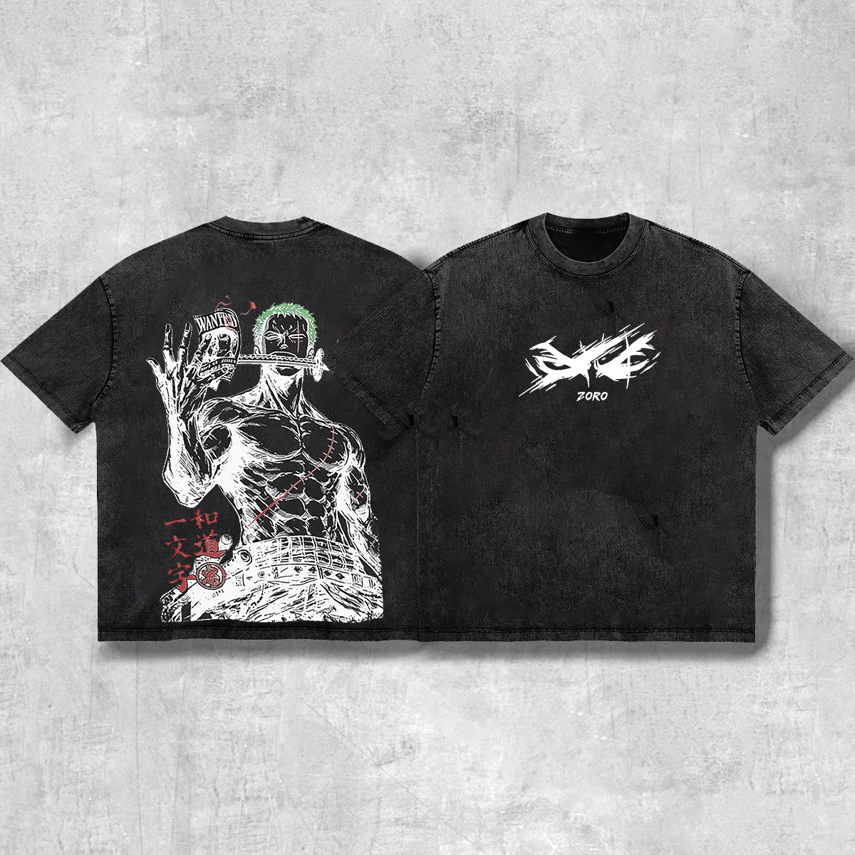Zoro and Doichimonji washed print T-shirt