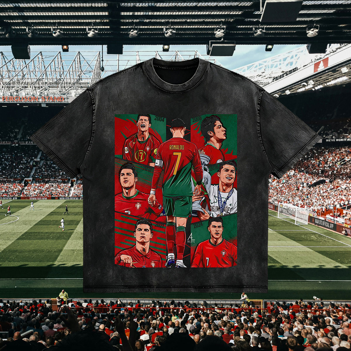 World Cup, Cristiano Ronaldo Printed Men's Washed Tee