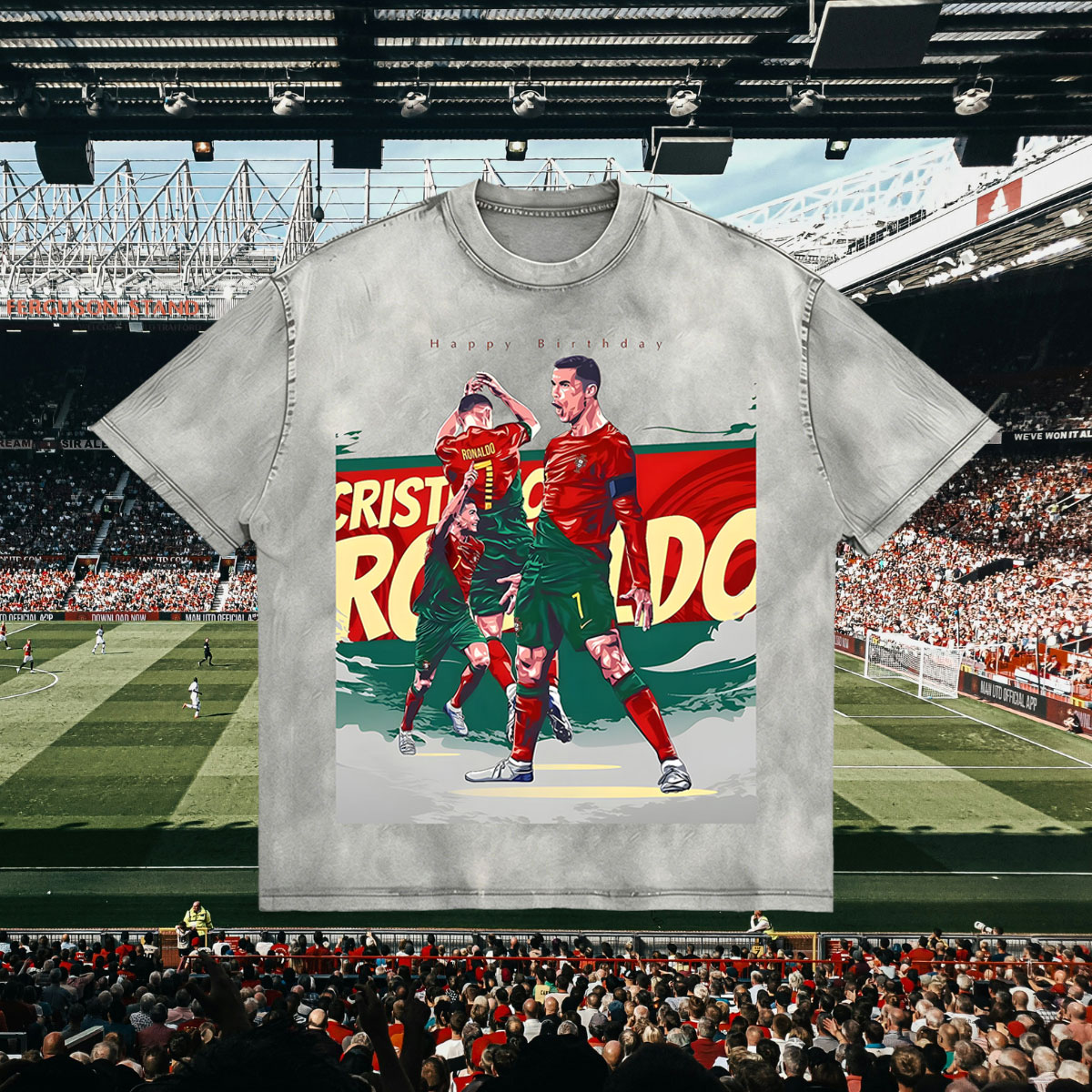 Printed Men's Washed Tee