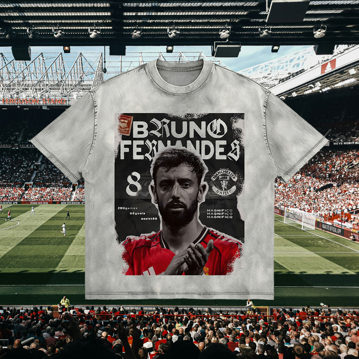 World Cup, Bruno Fernandes Printed Men's Washed Tee