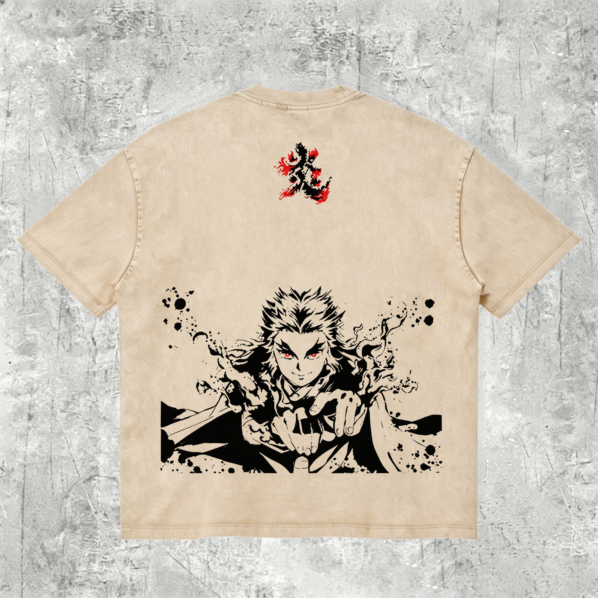 Demon Slayer Rengoku Printed Men's Washed Tee