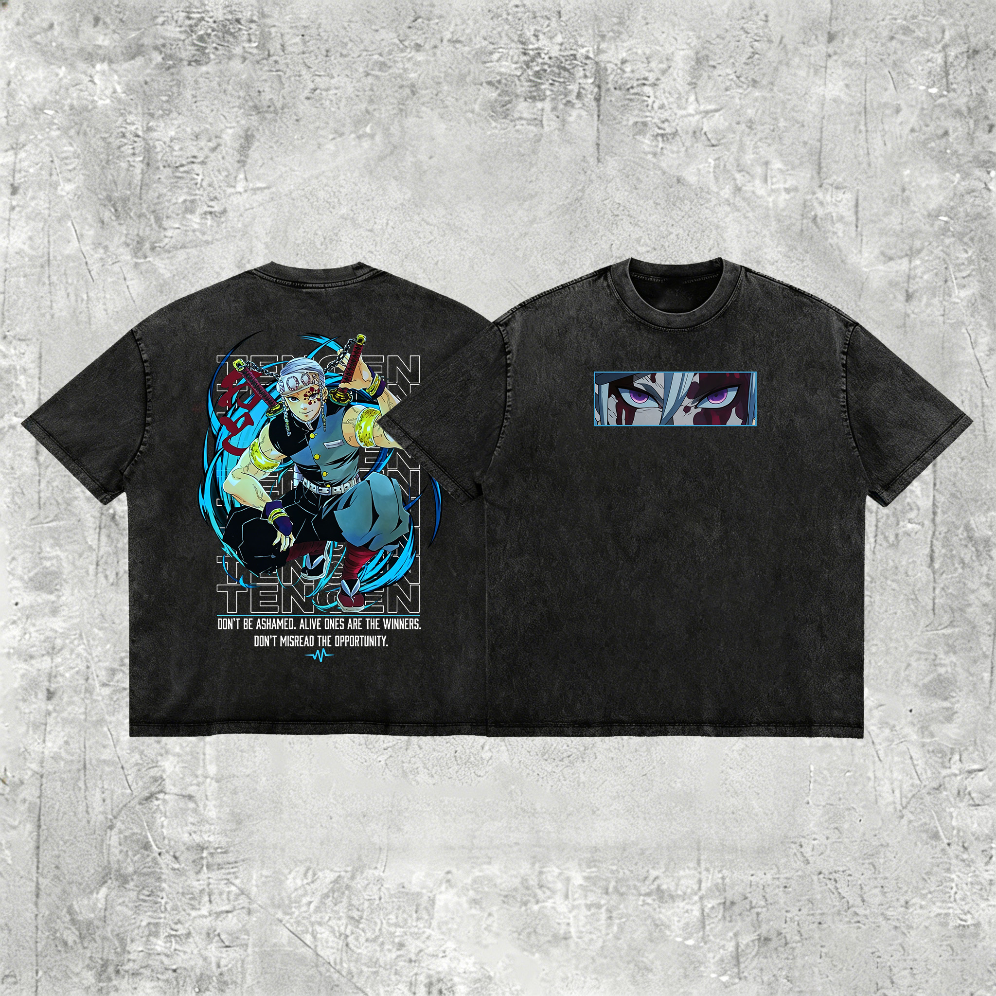 Demon Slayer: Kimetsu No Yaiba Uzui Tengen Printed Men's Washed Tee