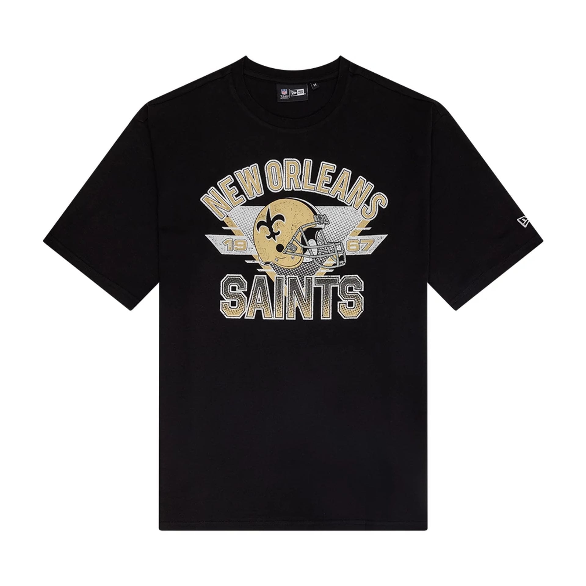 New Orleans Saints NFL Helmet Graphic Black T-Shirt