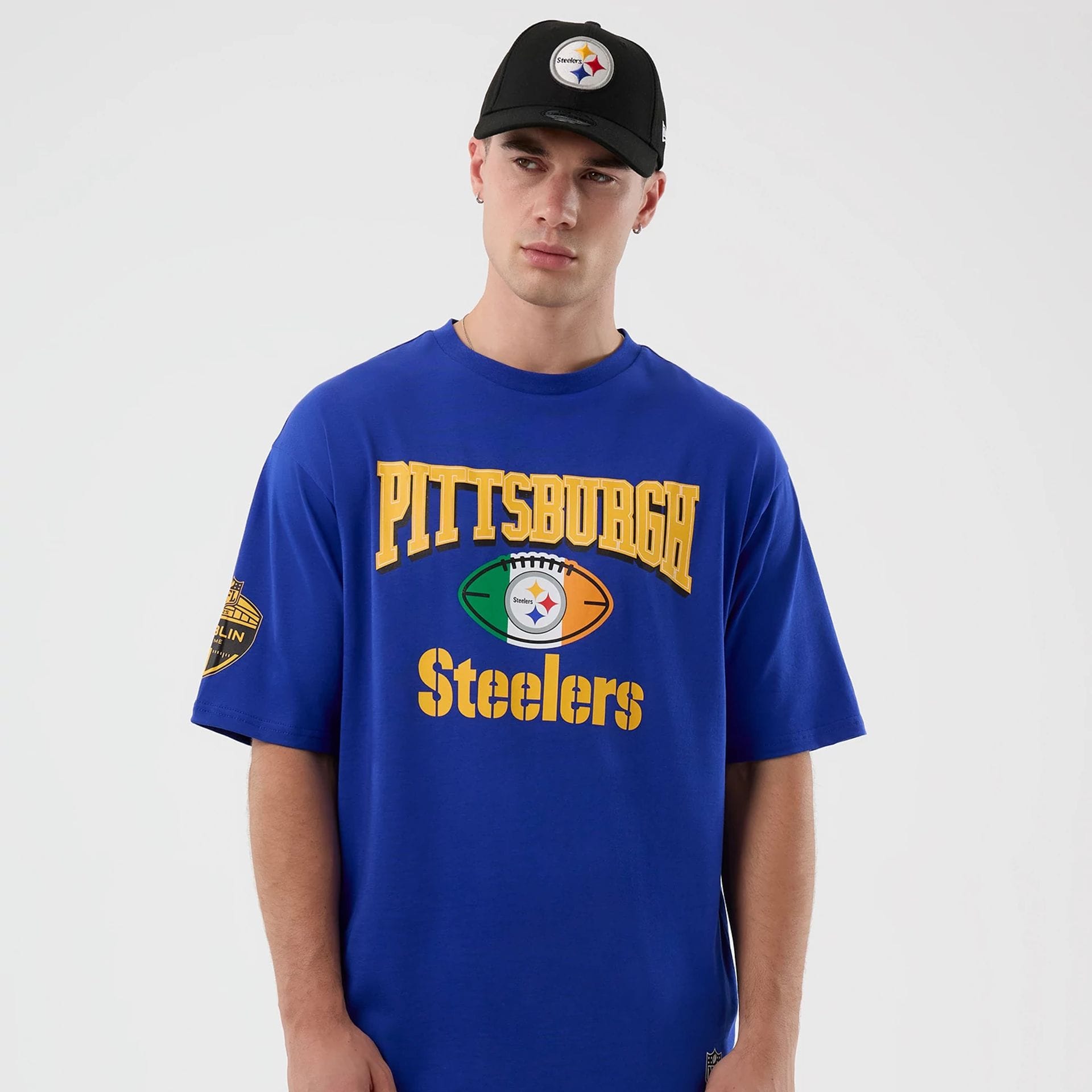 Pittsburgh Steelers NFL International Series Games Blue Oversized T-Shirt