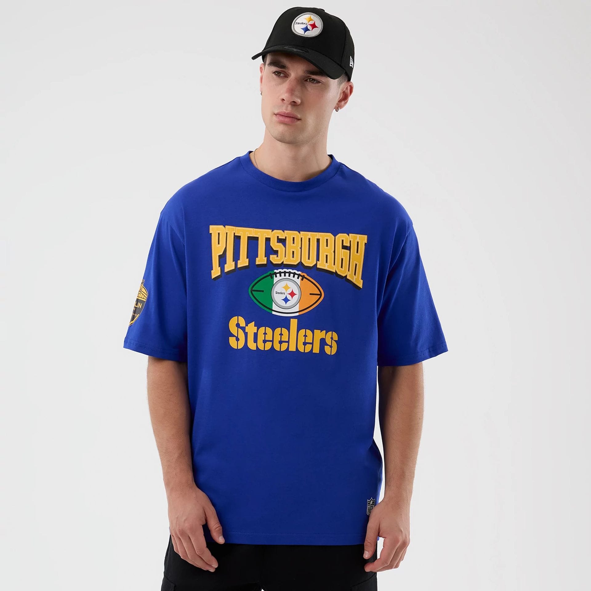 Pittsburgh Steelers NFL International Series Games Blue Oversized T-Shirt