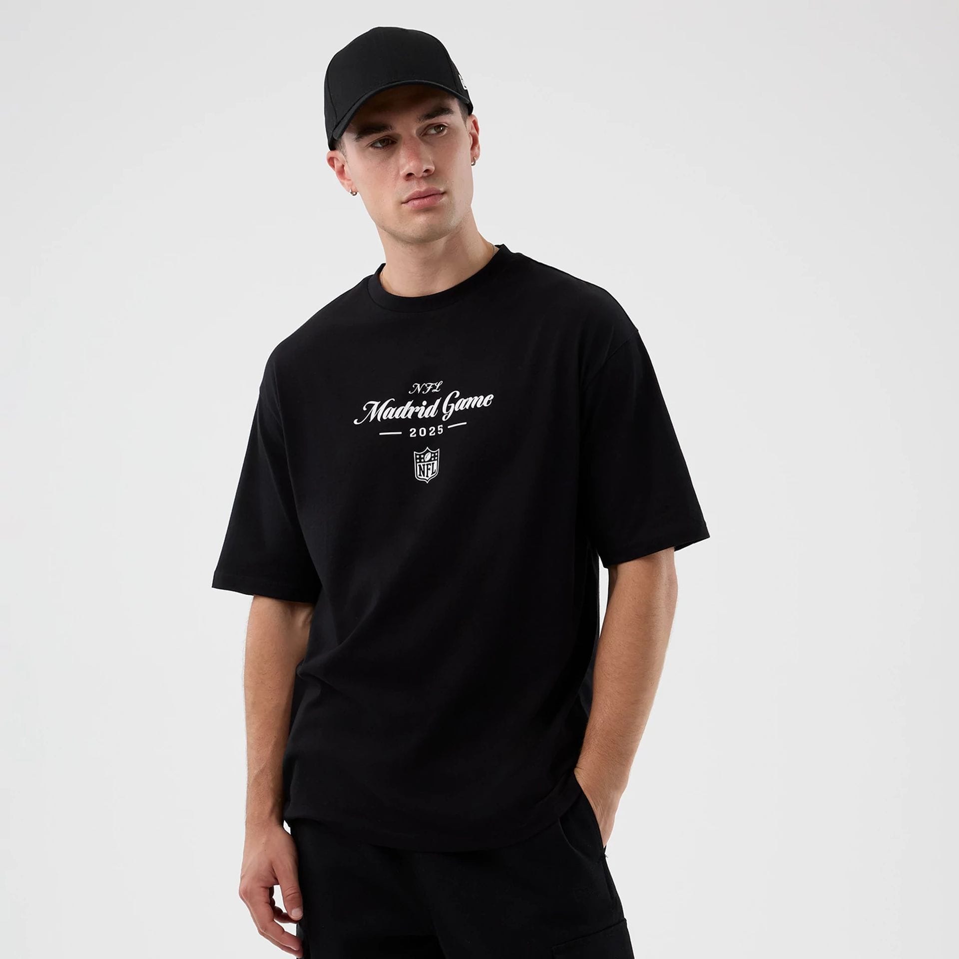 Madrid Game NFL International Series Games Black Oversized T-Shirt