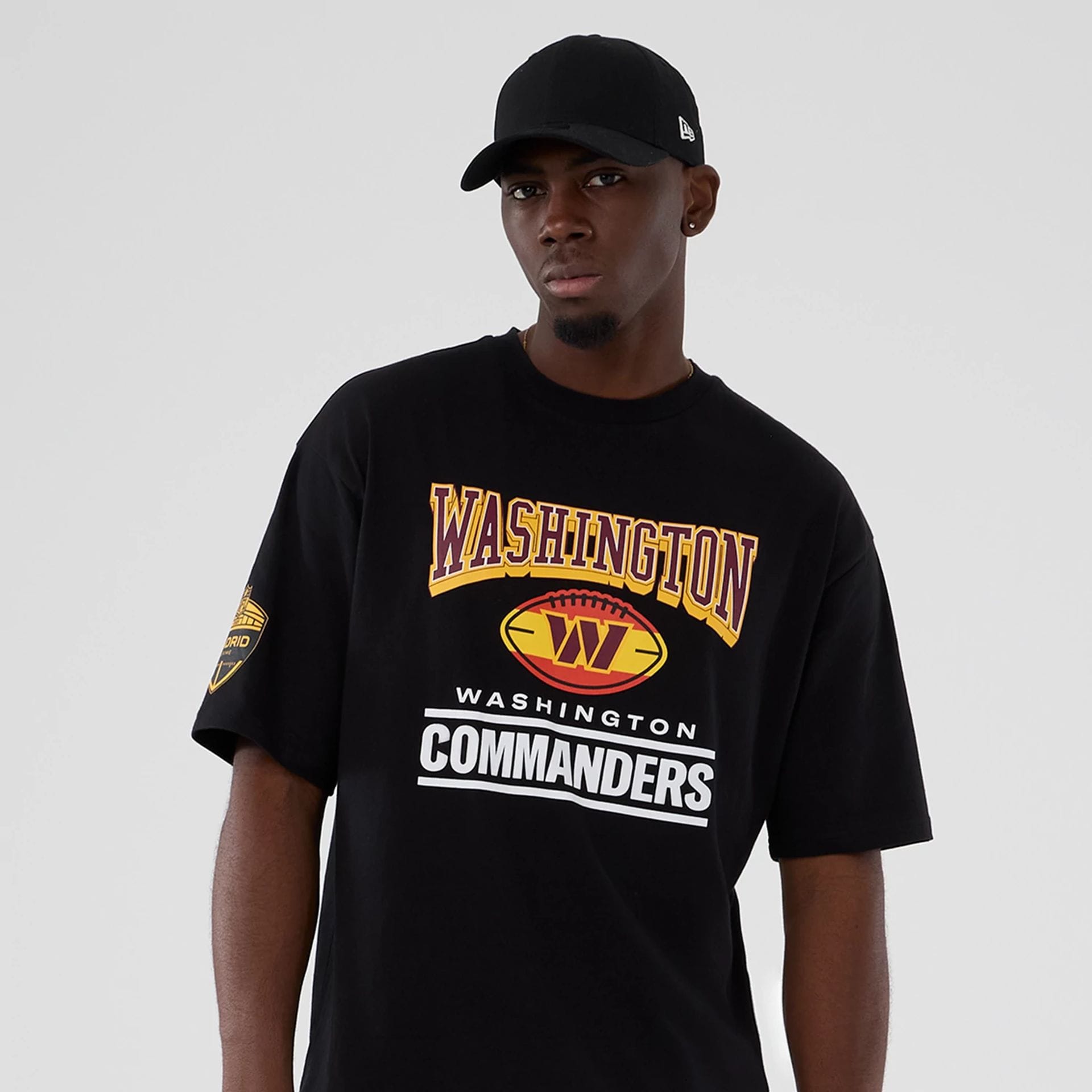 Washington Commanders NFL International Series Games 2025 Black Oversized T-Shirt