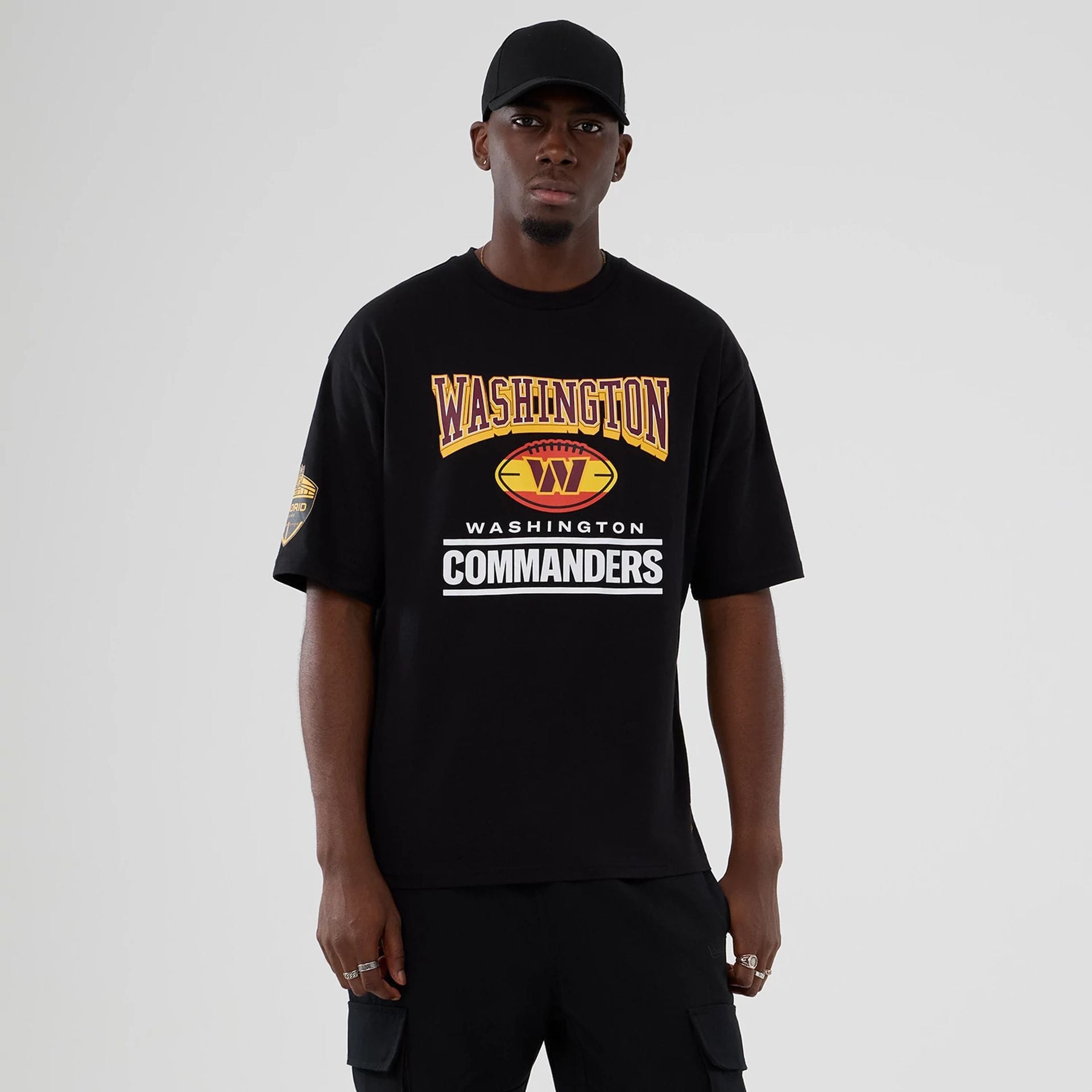 Washington Commanders NFL International Series Games 2025 Black Oversized T-Shirt