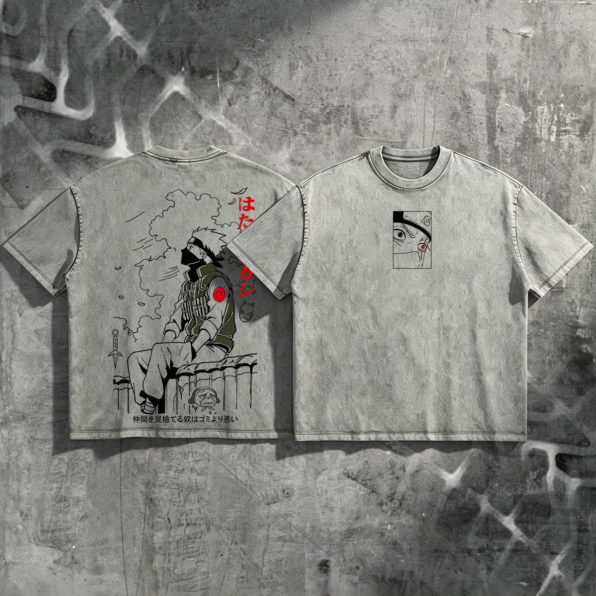 Naruto T Shirt Acid Wash  Tee