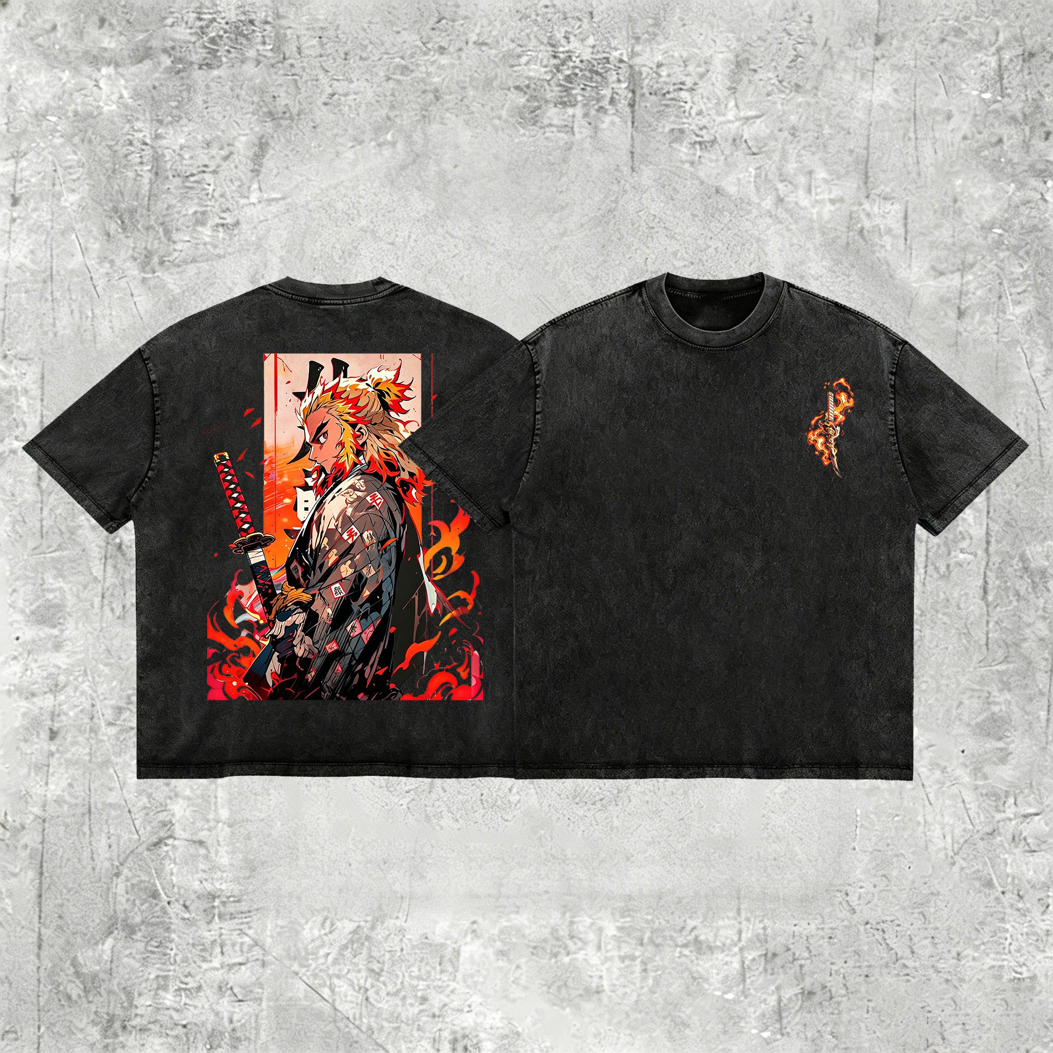 Demon Slayer Tomioka Printed Men's Washed Tee