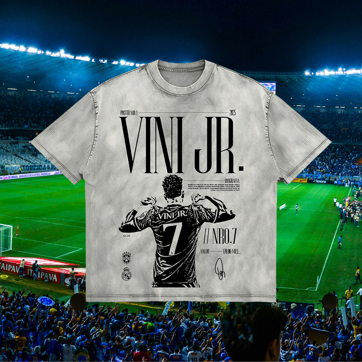 World Cup, Cristiano Ronaldo Printed Men's Washed Tee