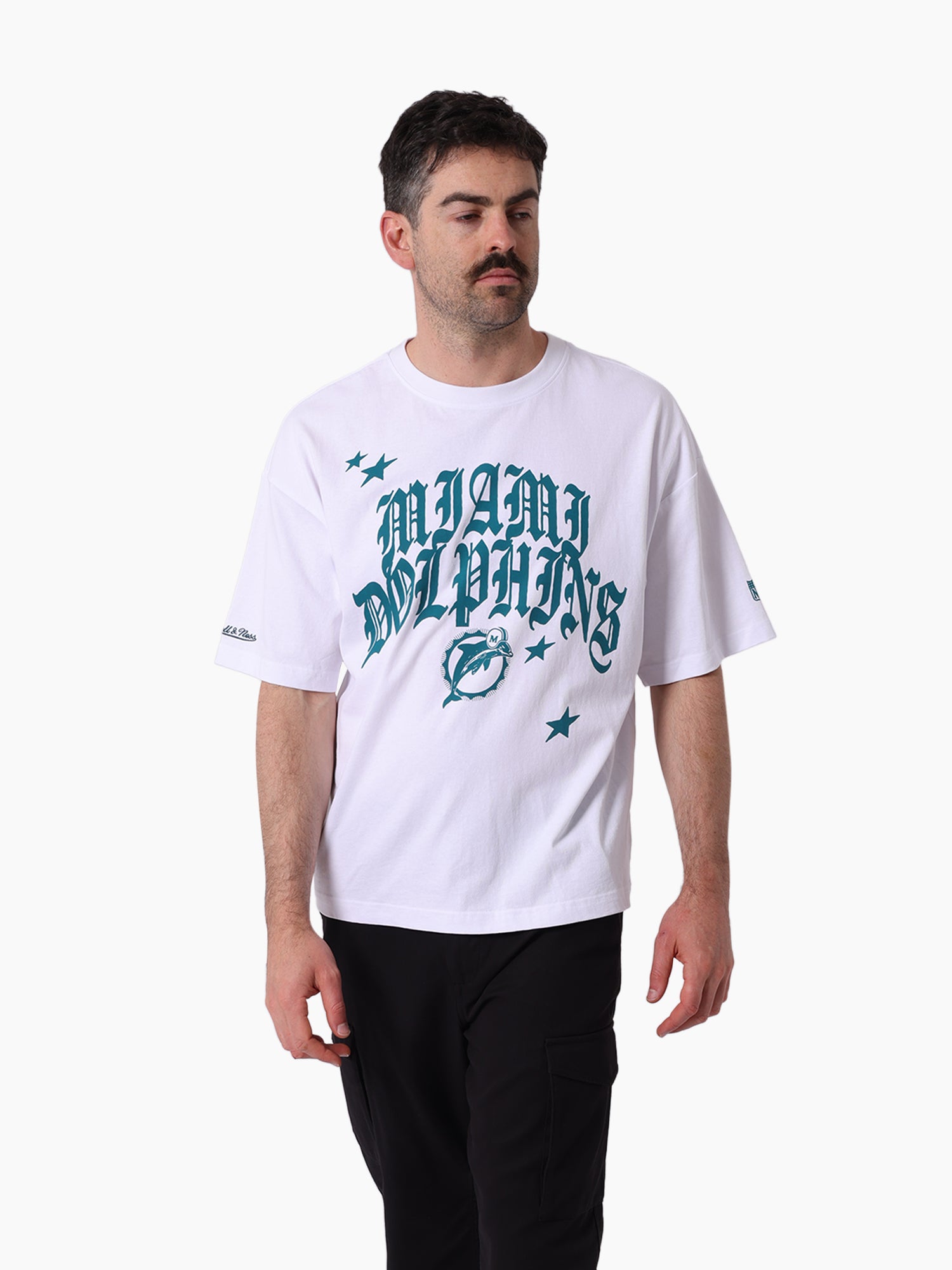 Miami Dolphins Stars & Text Boxy Tee