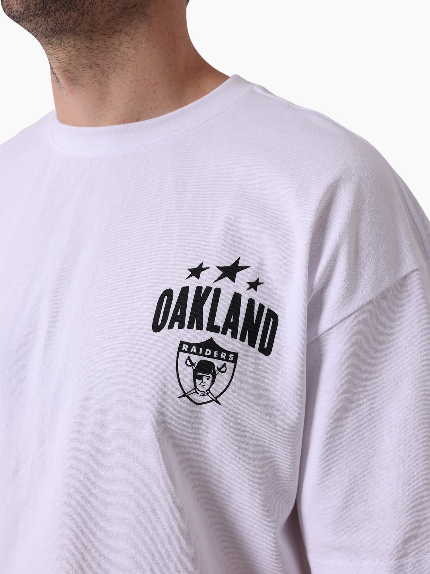 Oakland Raiders Stars & Text Boxy Tee