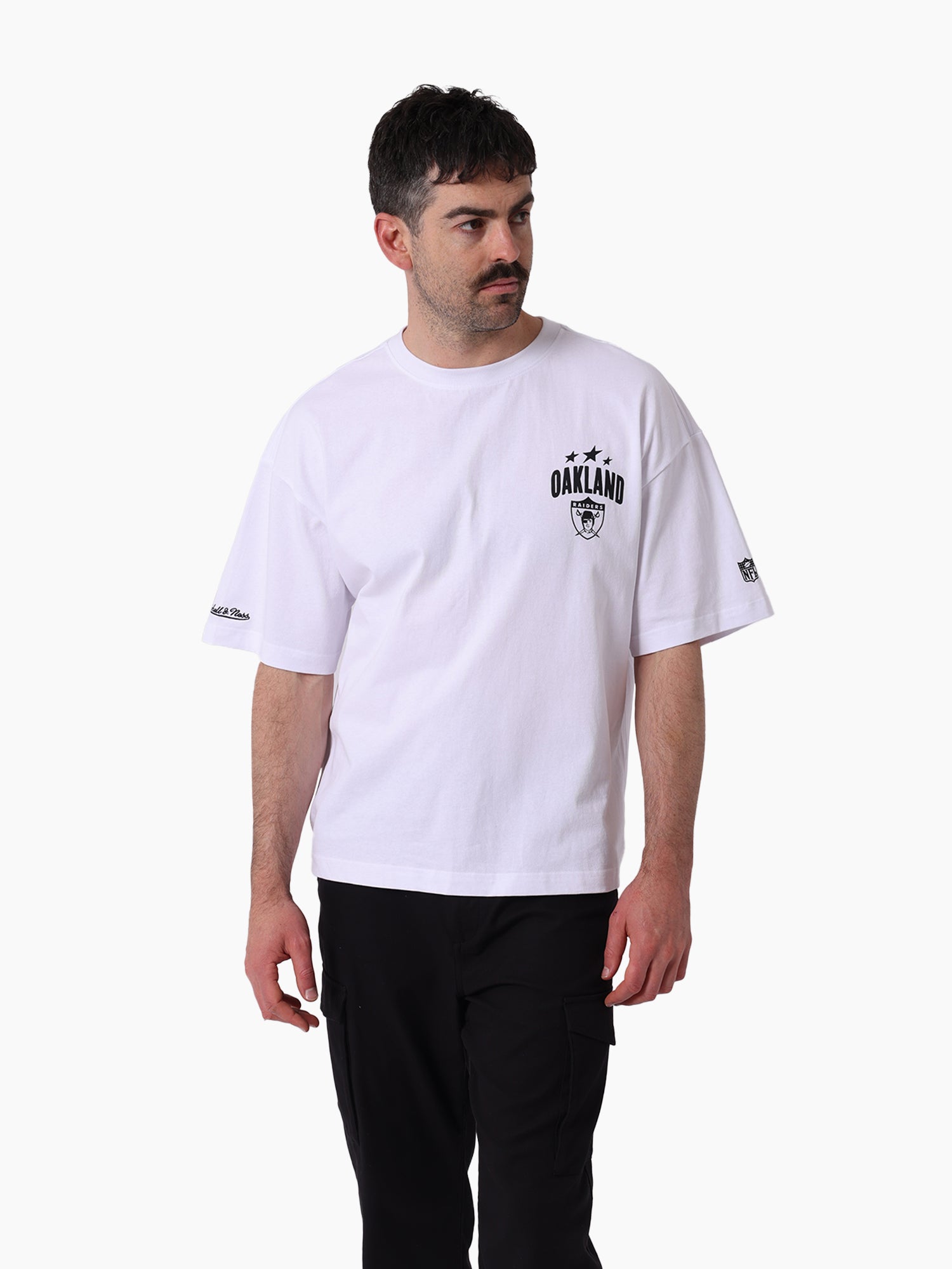 Oakland Raiders Stars & Text Boxy Tee