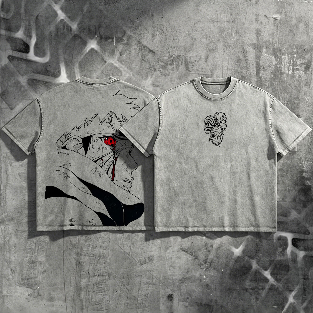 Obito Uchiha Anime Vintage Washed Short Sleeve Tee