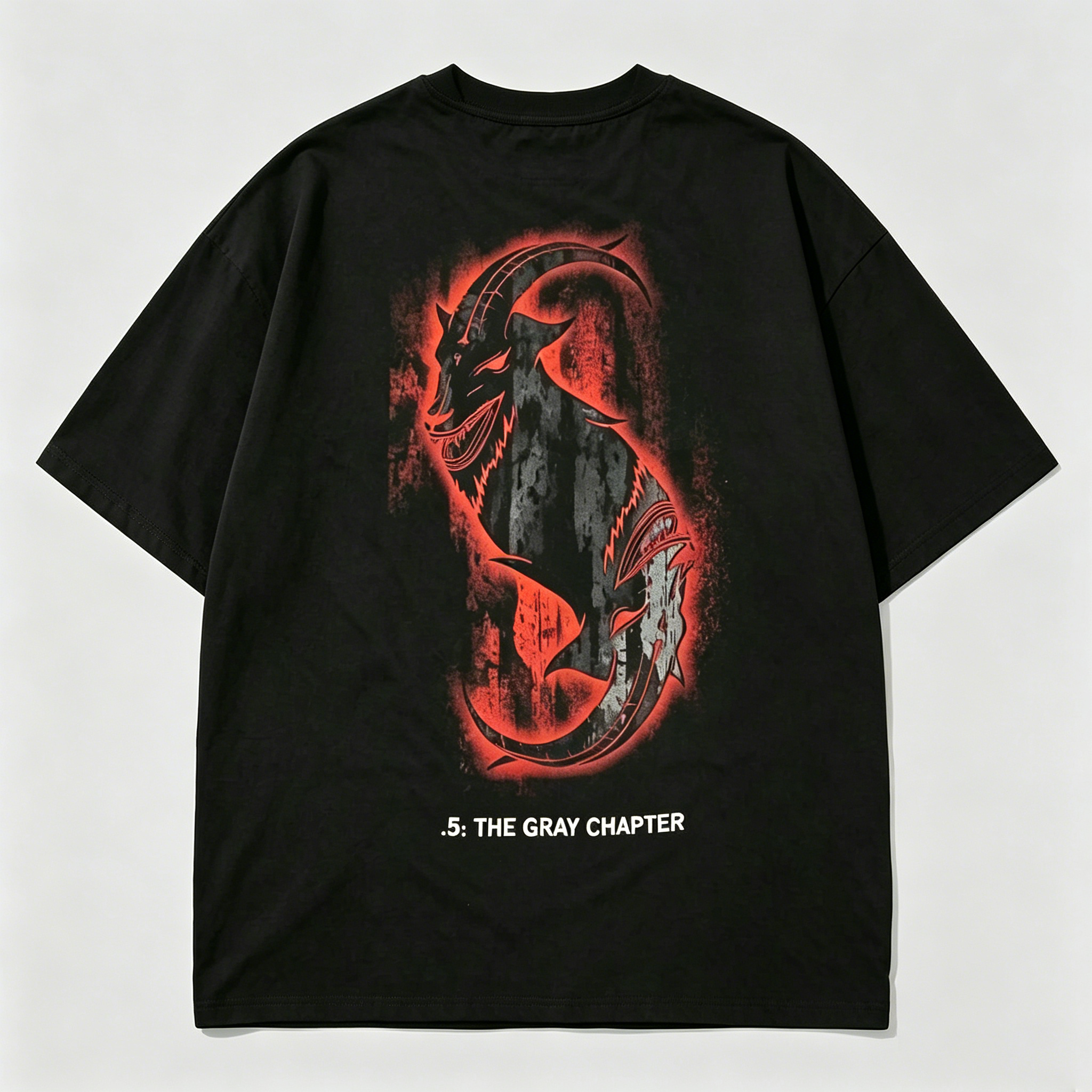 Skeleton Pentagram Slipknot Oversized Black Tee