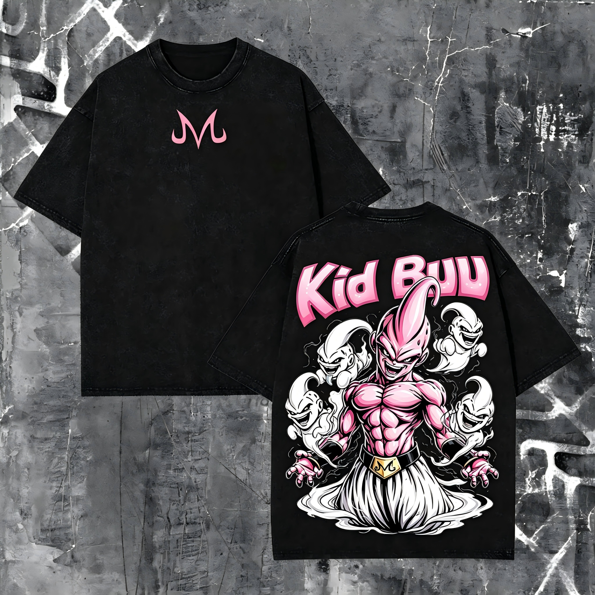 Dragon Ball Z Kid Buu Majin Mark Vintage Washed Oversized Tee