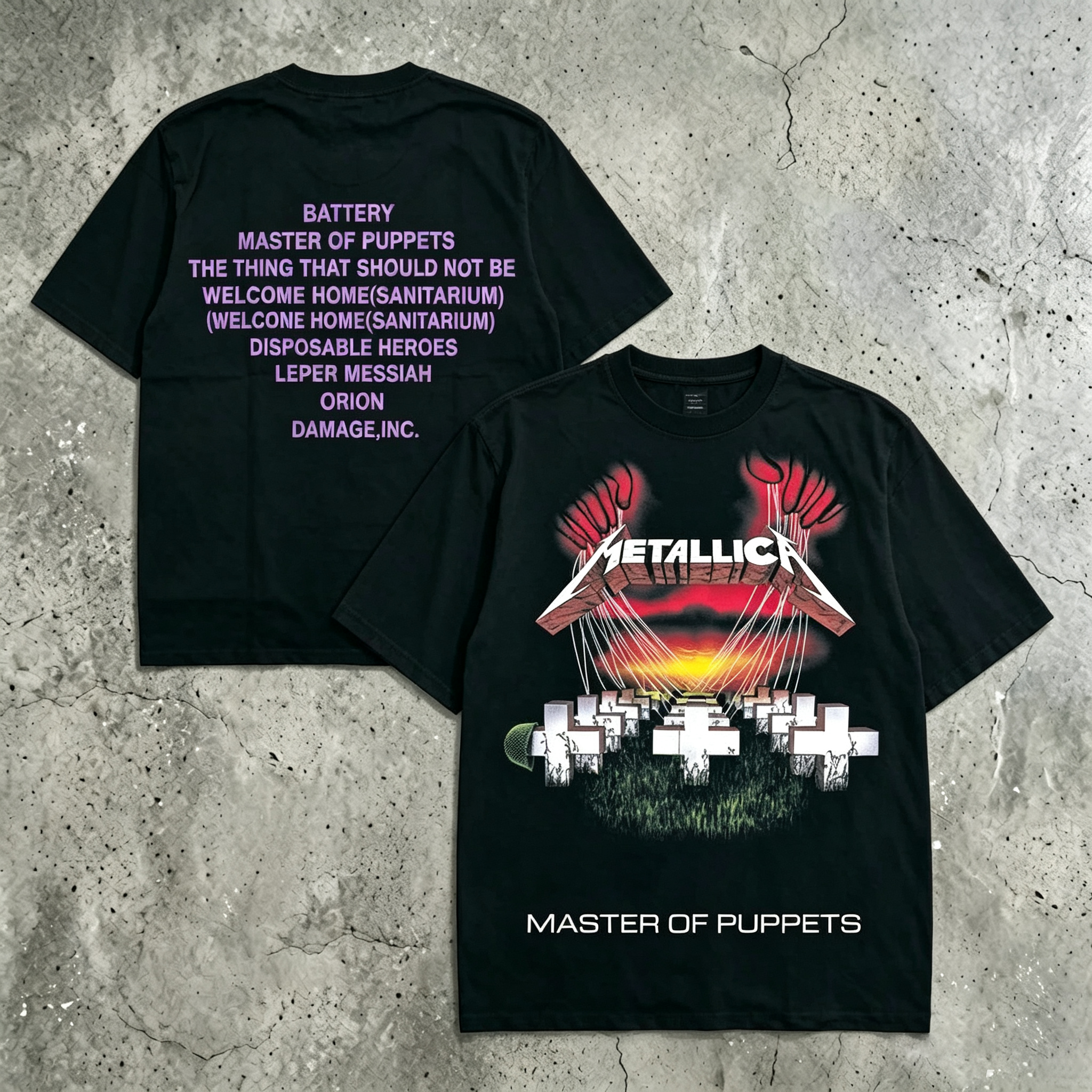 Master Of Puppets Album Tracklist Band Tee