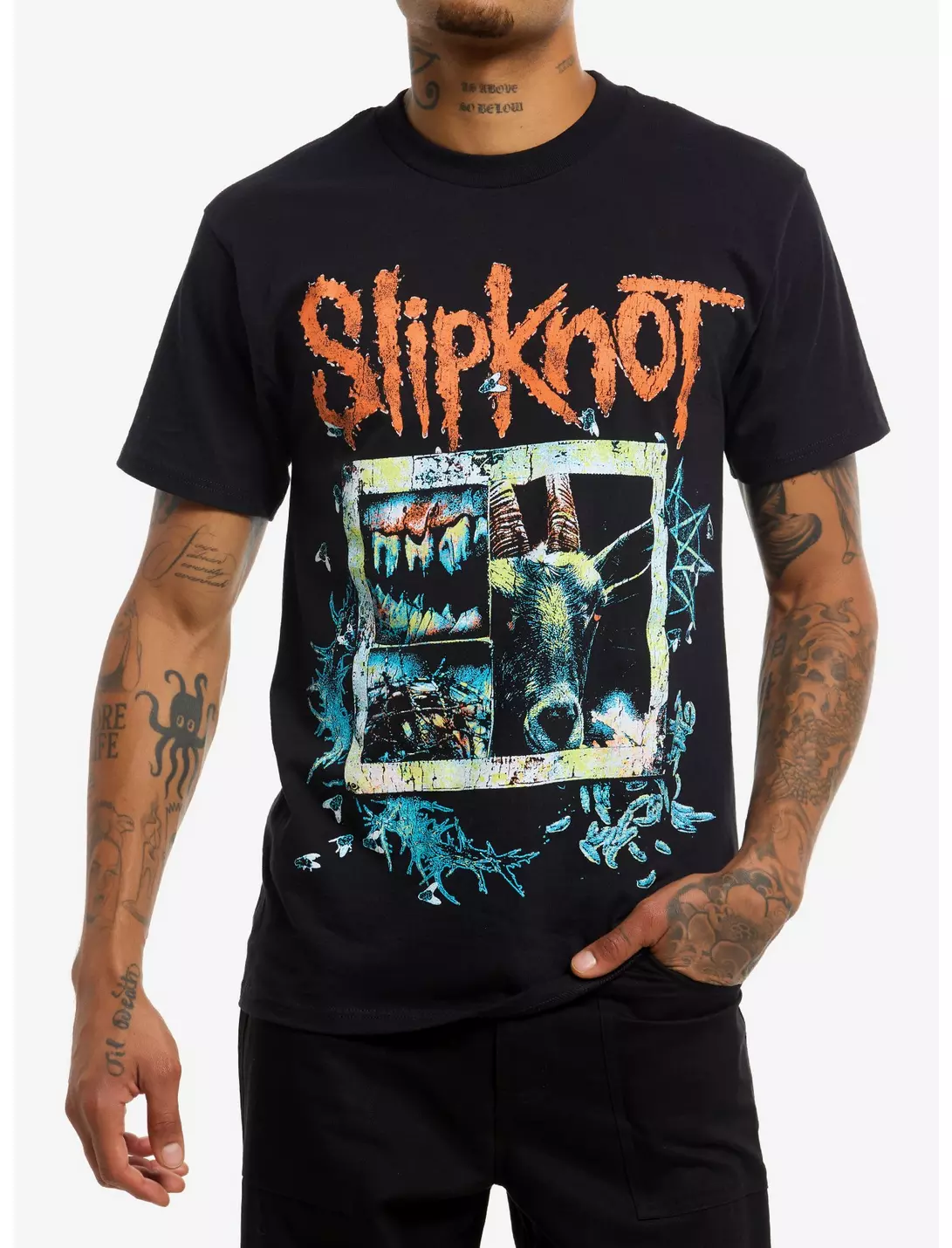 Vintage Distressed Goat Bug Oversized Nu Metal Tee