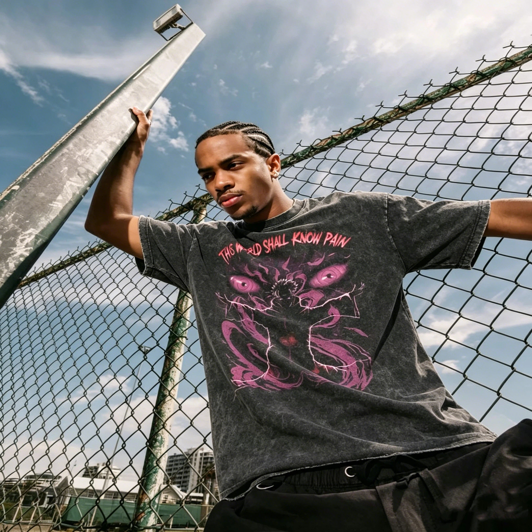 Dark Power Vintage Washed Oversized Tee