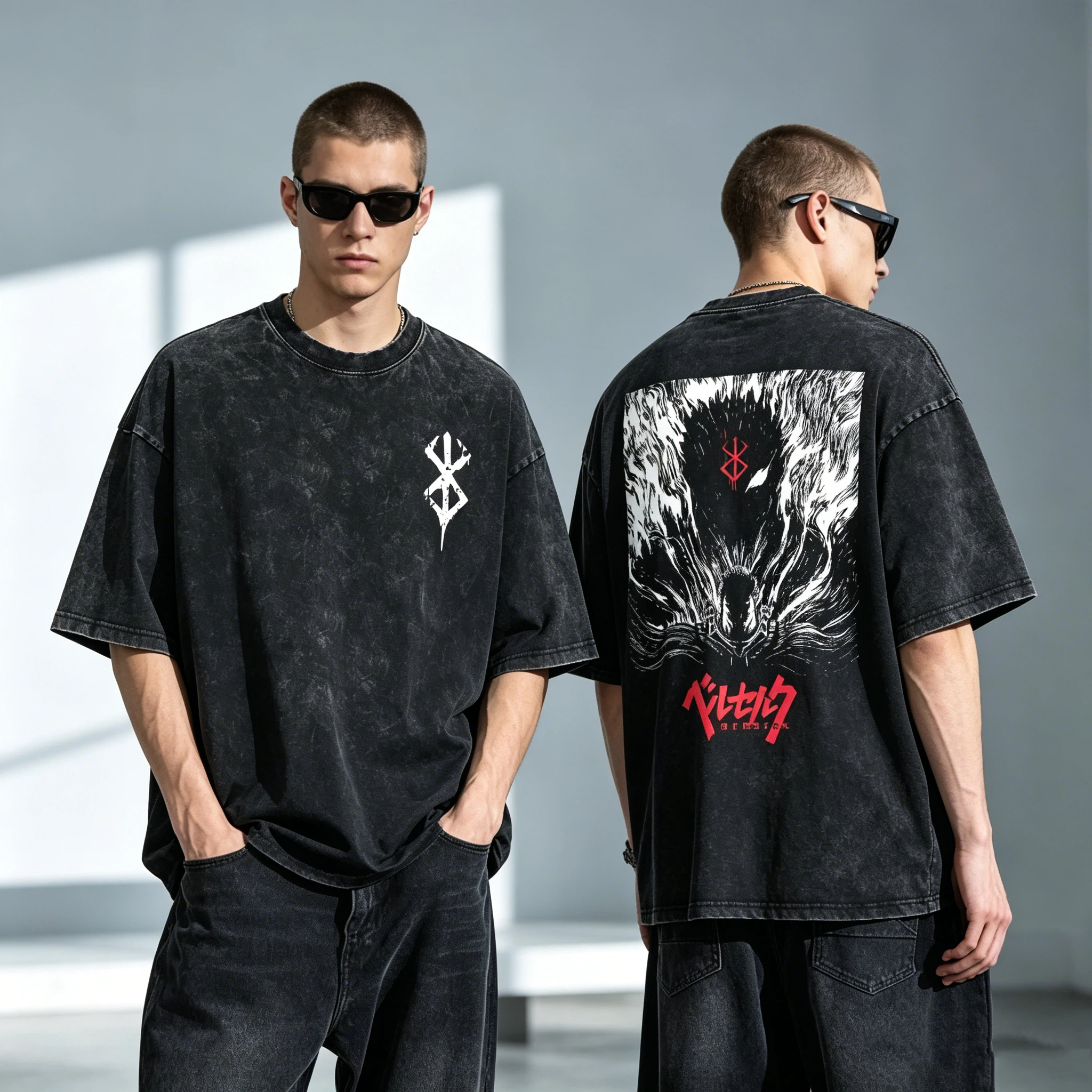 Dark Samurai Acid Wash Streetwear Tee