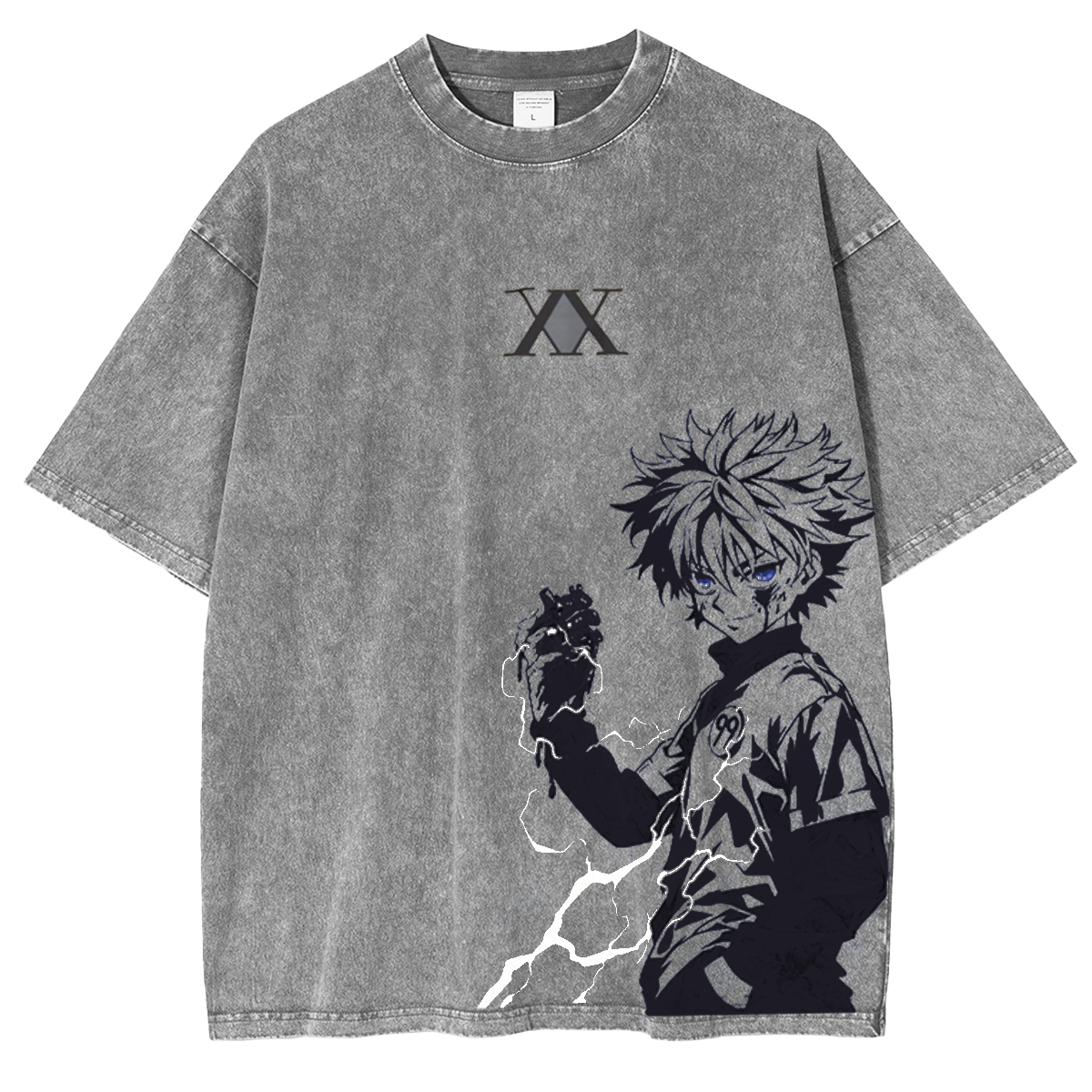Lightning Killer Acid Wash Streetwear Tee