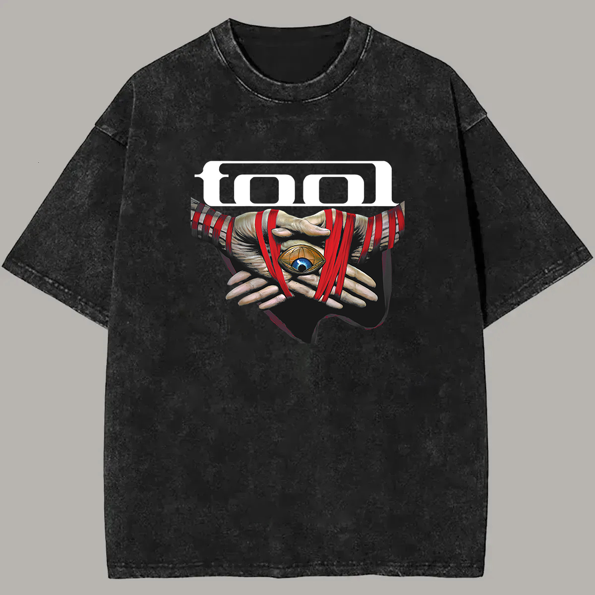 Tool Red Ribbon All-Seeing Eye Hands Washed Tee