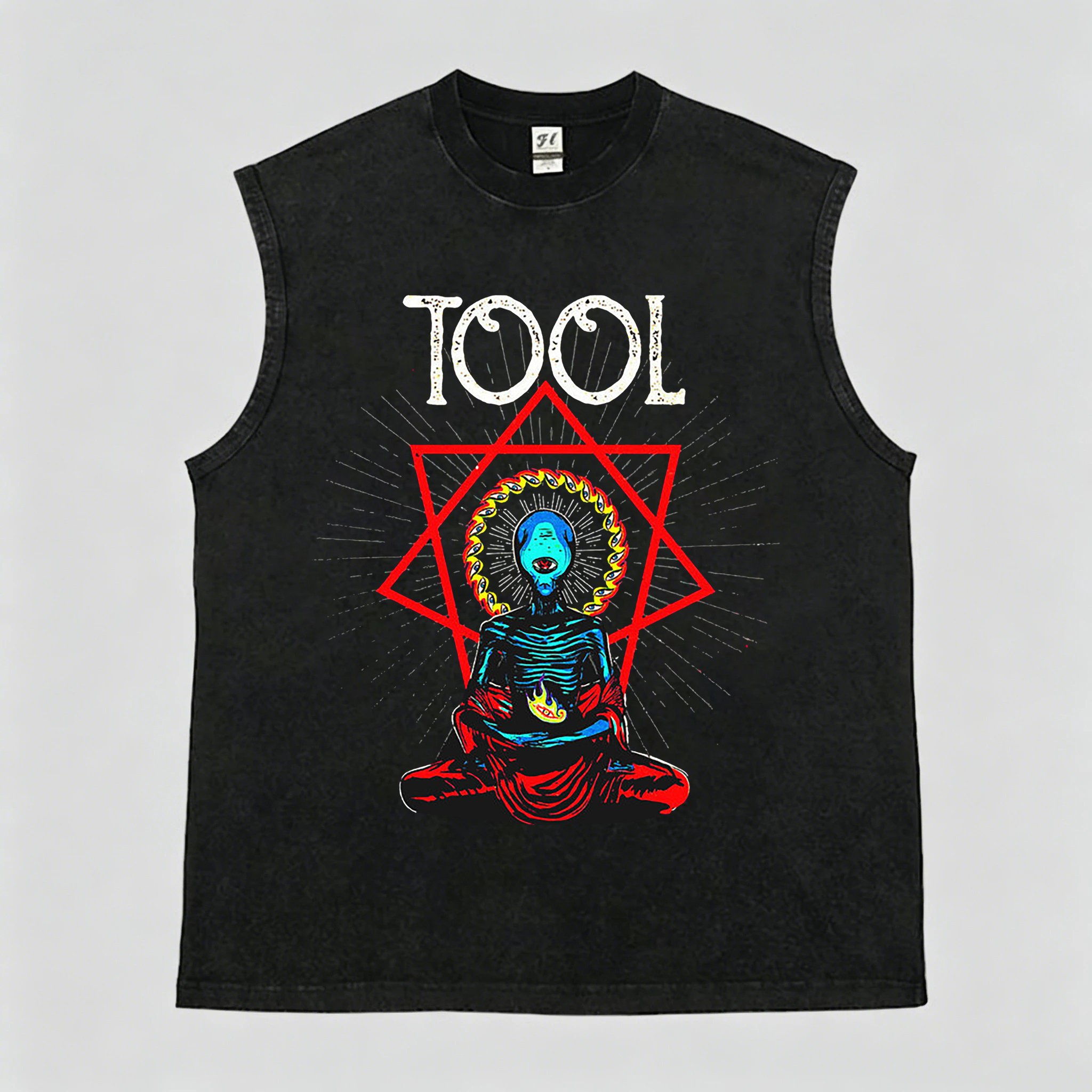 Tool Meditating Alien Hexagram Washed Sleeveless Tee