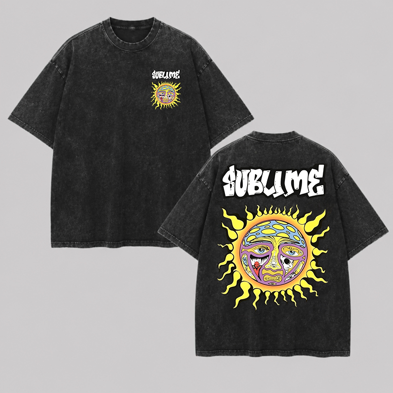 Retro Psychedelic Sun Washed T-Shirt
